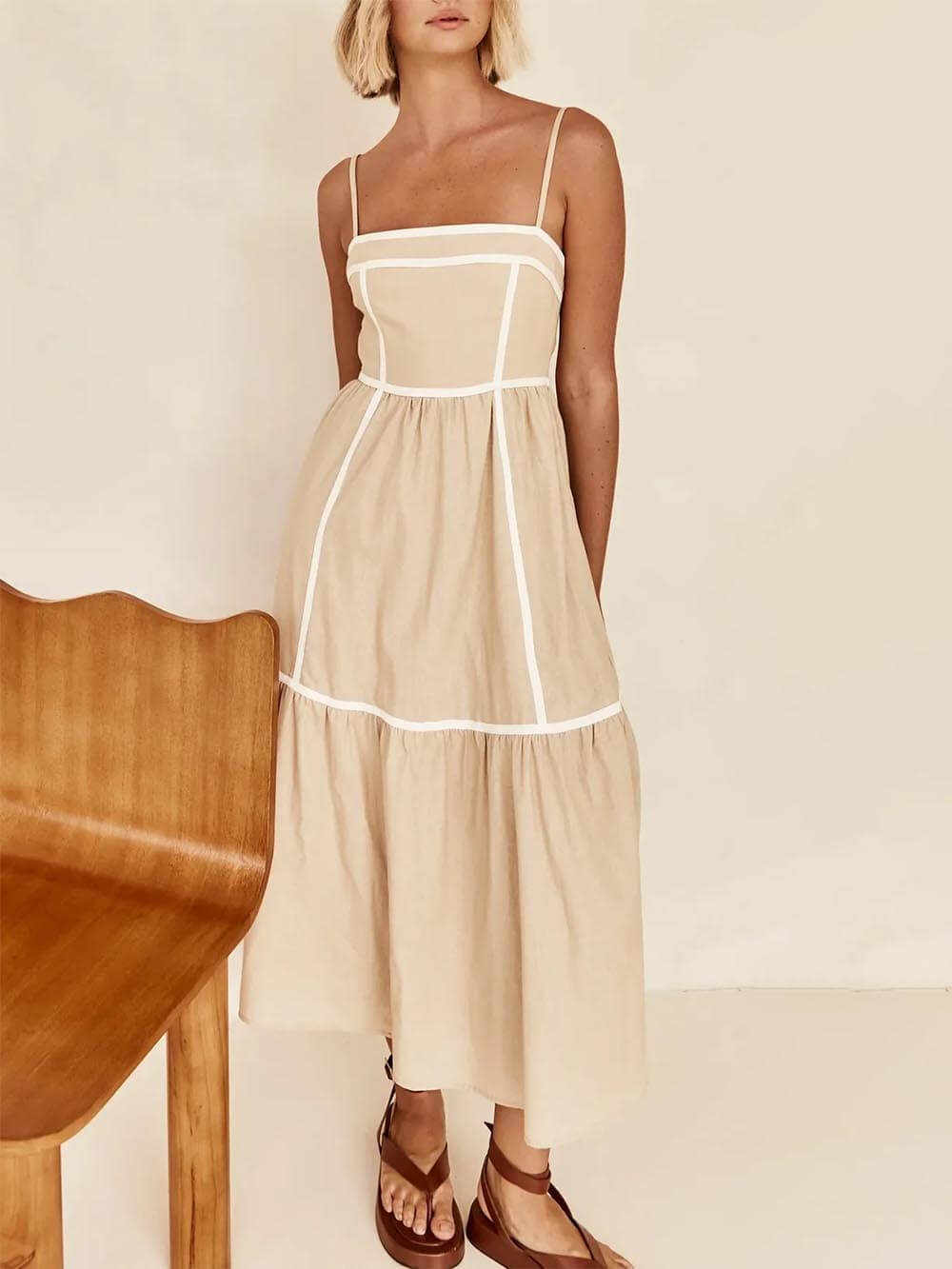 Althea Midi-Kleid mit Kontrast