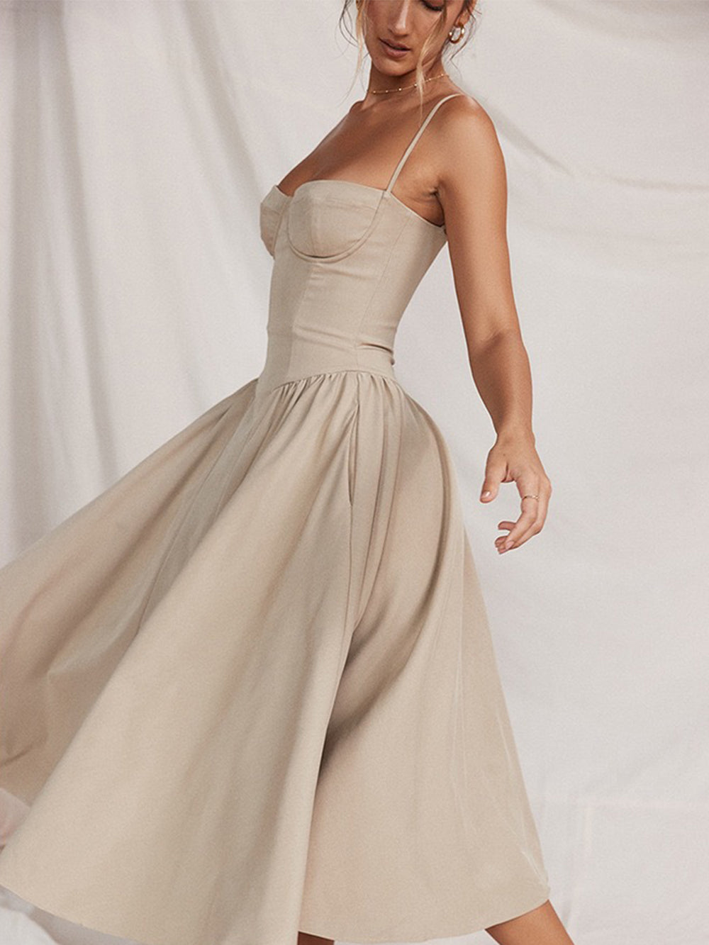 Selene Satin Midi Dress