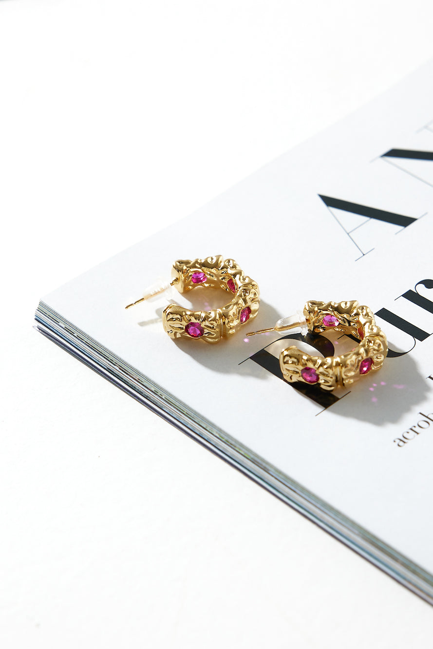 Aurora Gold Hoop Earrings 18K Gold Plated