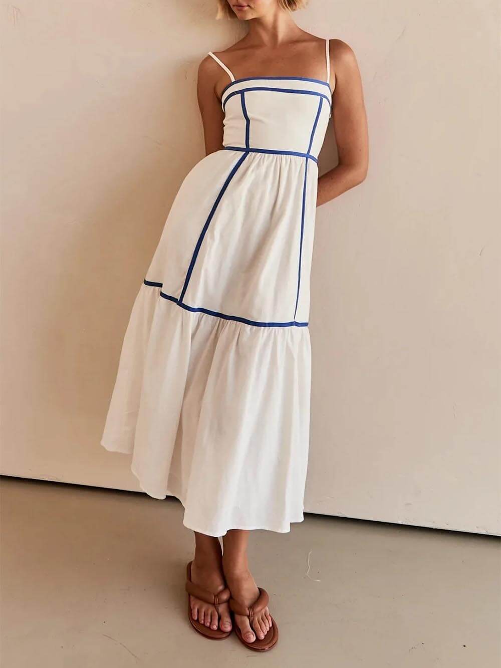 Althea Midi-Kleid mit Kontrast