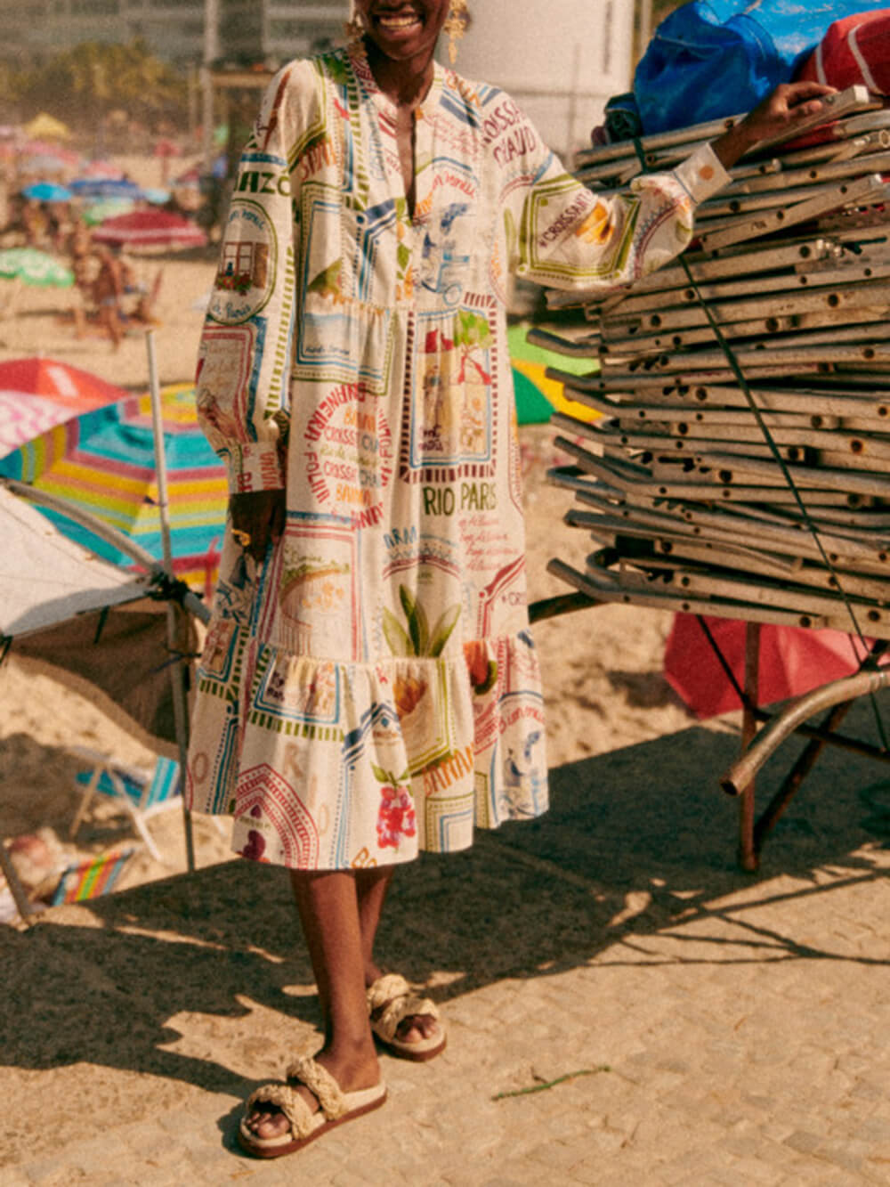 Arlina Cotton Linen Midi Dress