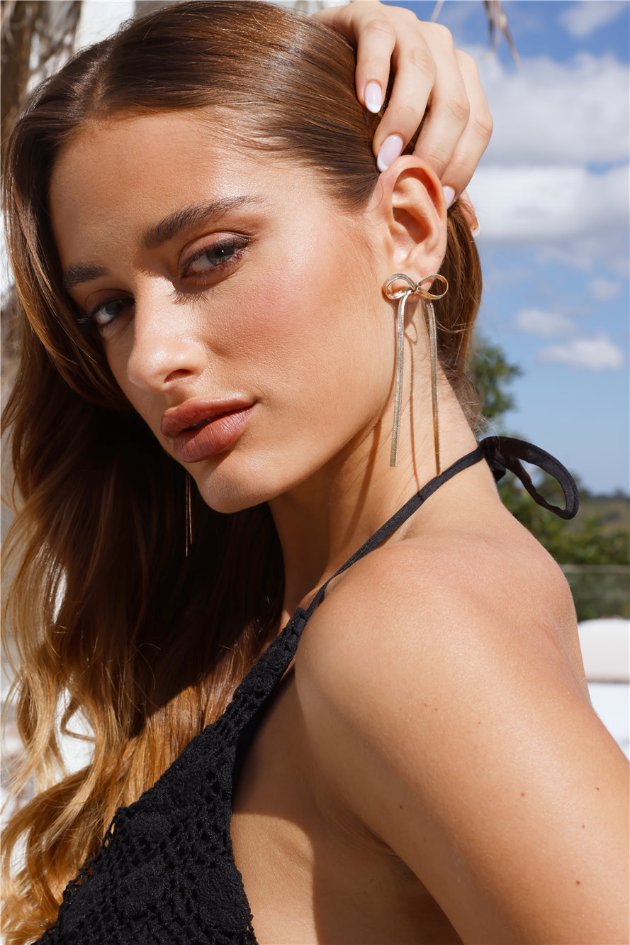Boucles d'oreilles Liora Nœud Plaqué Or 18K