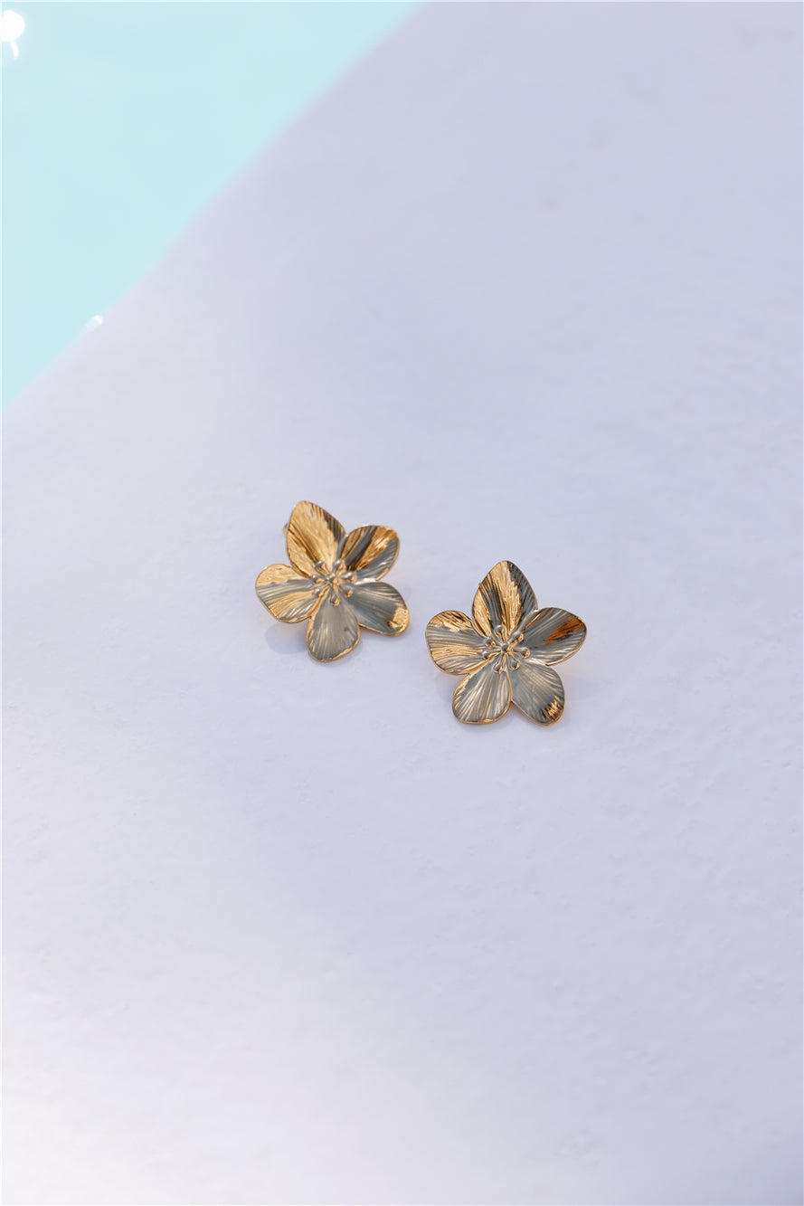 Isira Fave Flower Earrings 18K Gold Plated