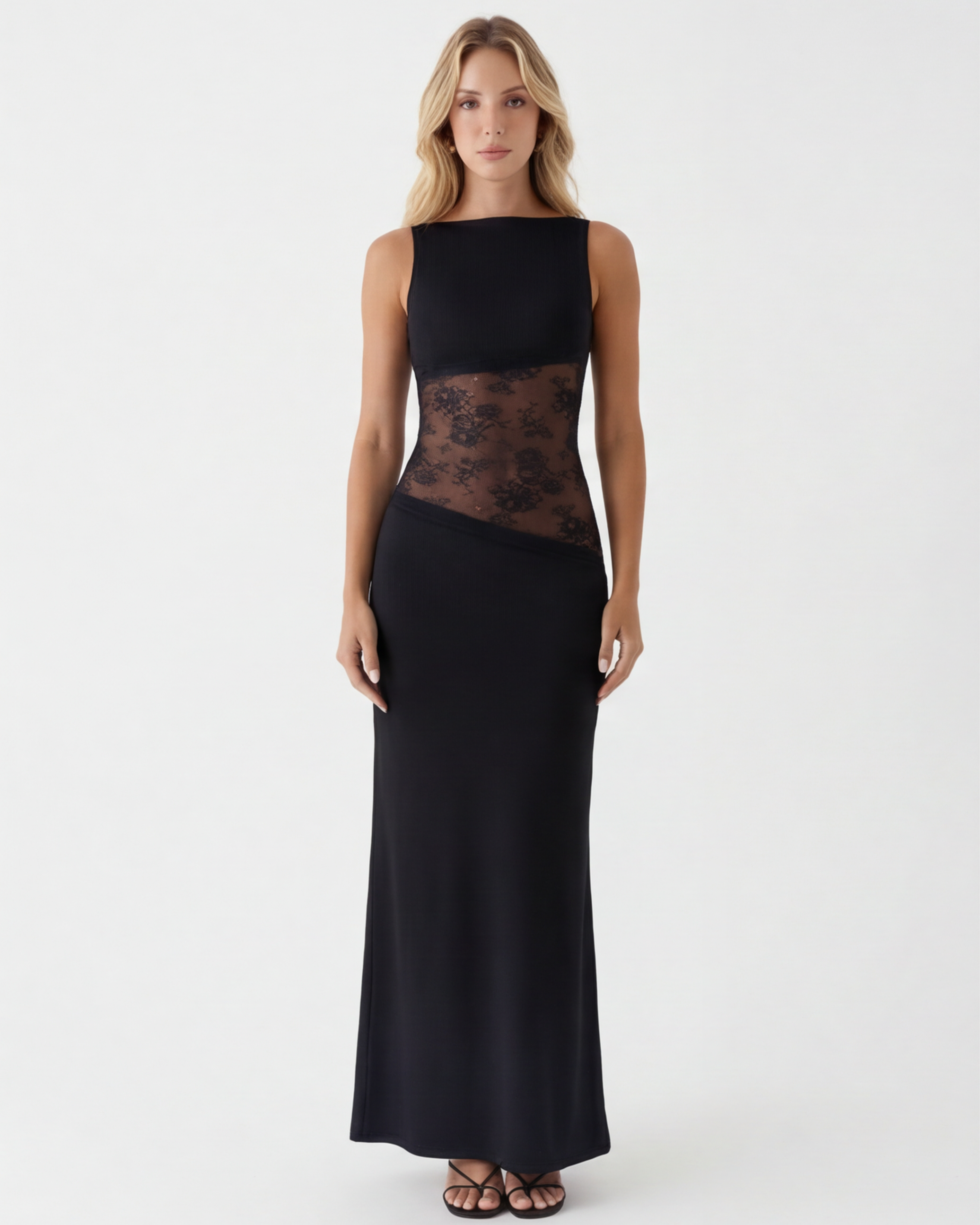 Veil Cut Maxi Dress