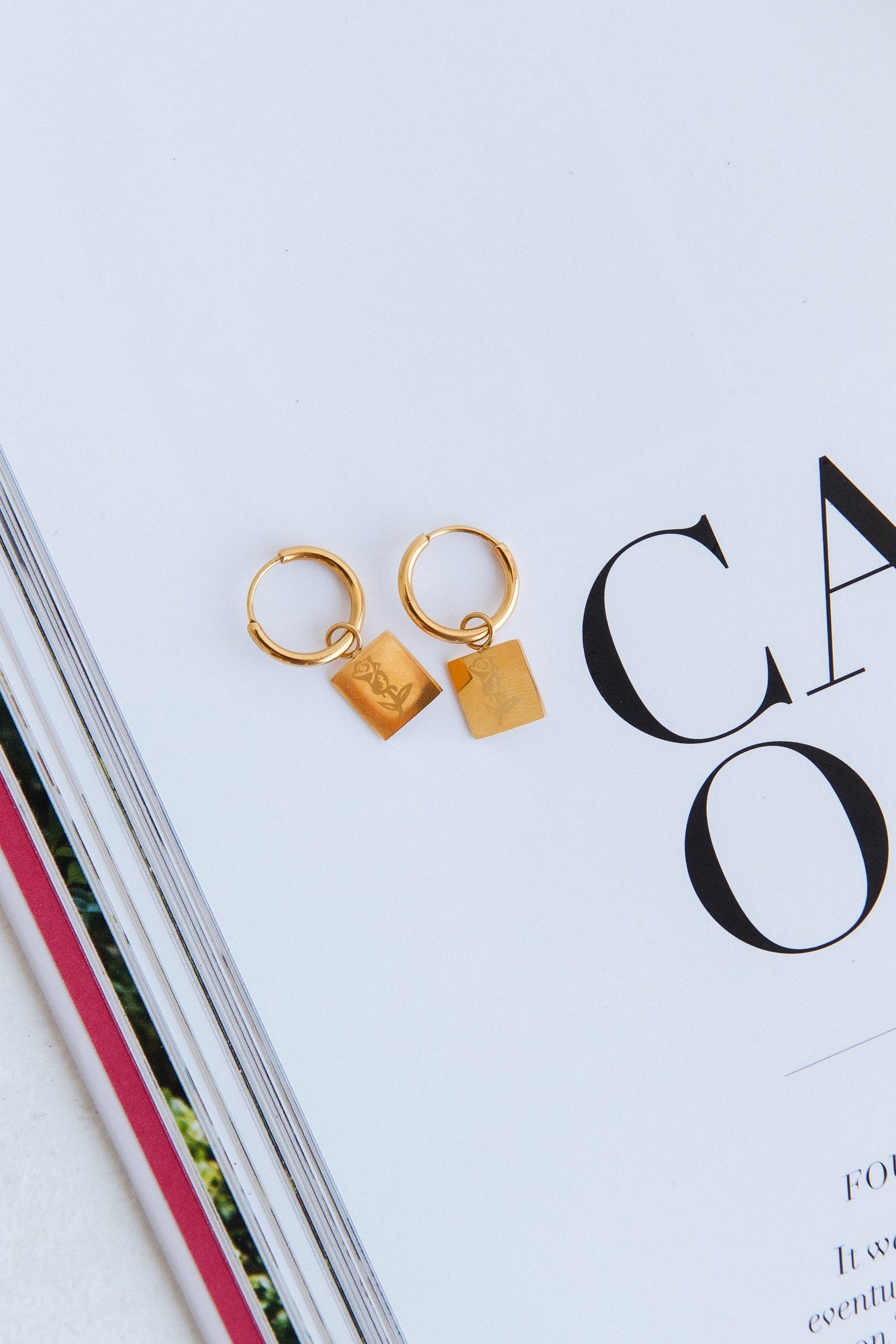 Virelle Crimson Heart Earrings 18K Gold Plated