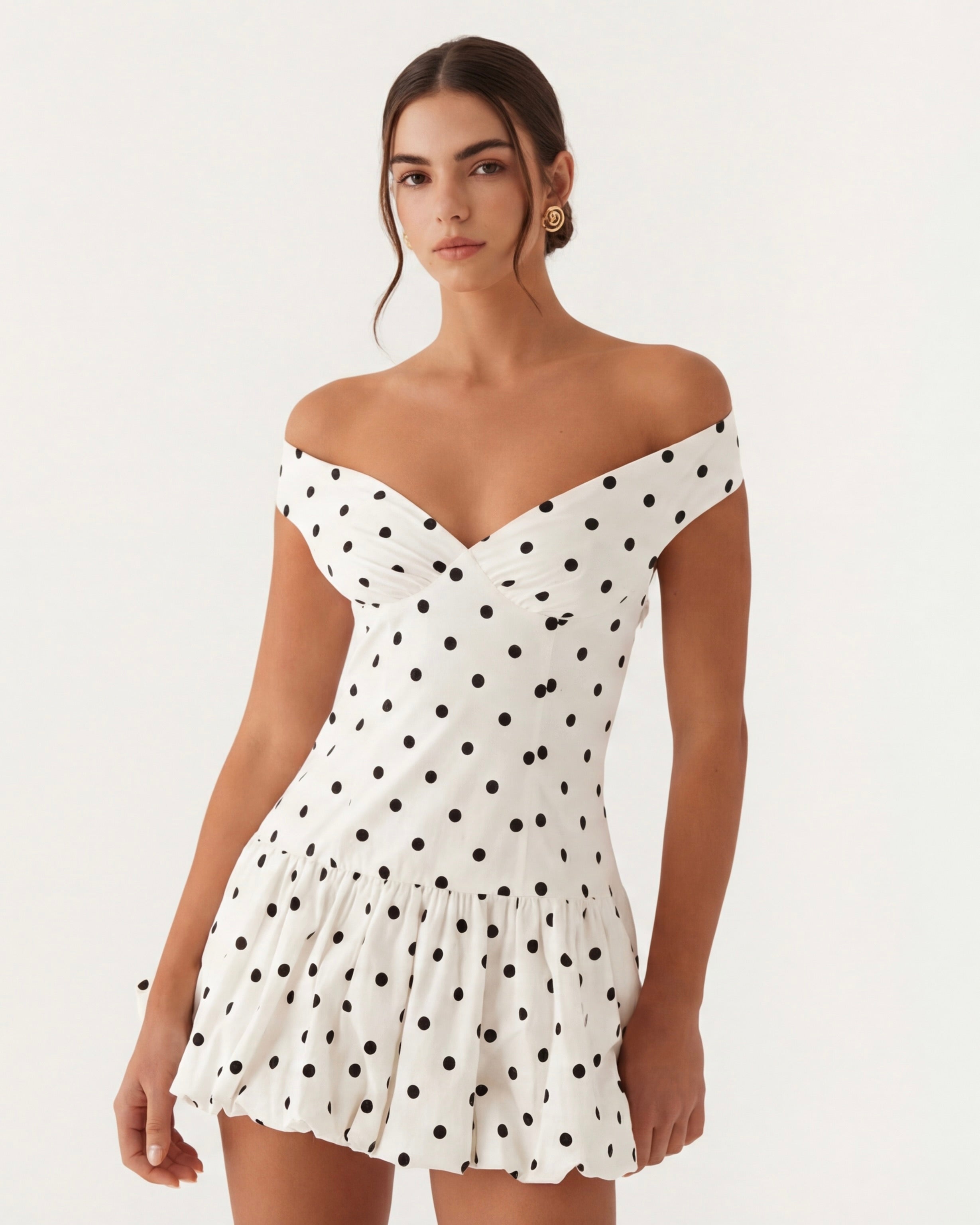 Sweetheart Polka Mini Dress