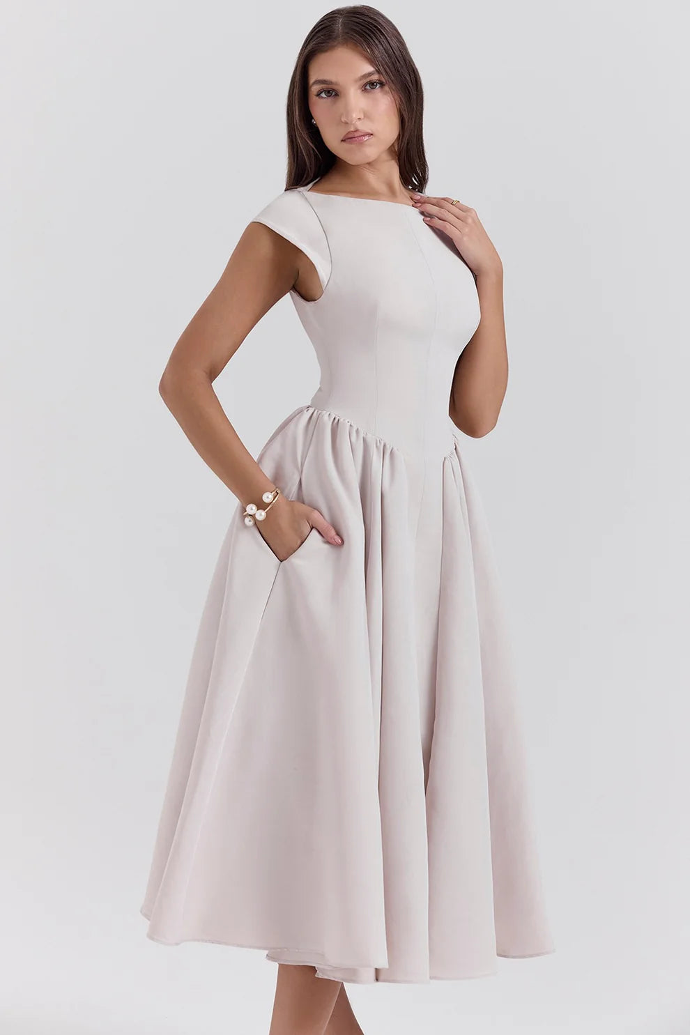 Cassiane Midi Dress - Ivory