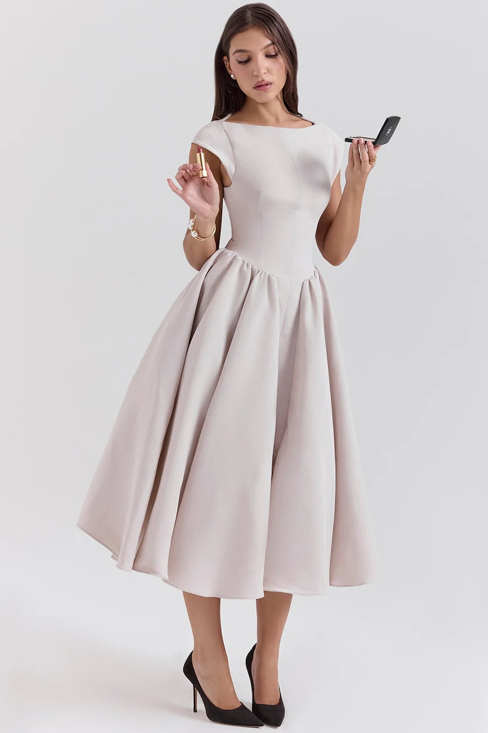 Cassiane Midi Dress - Ivory