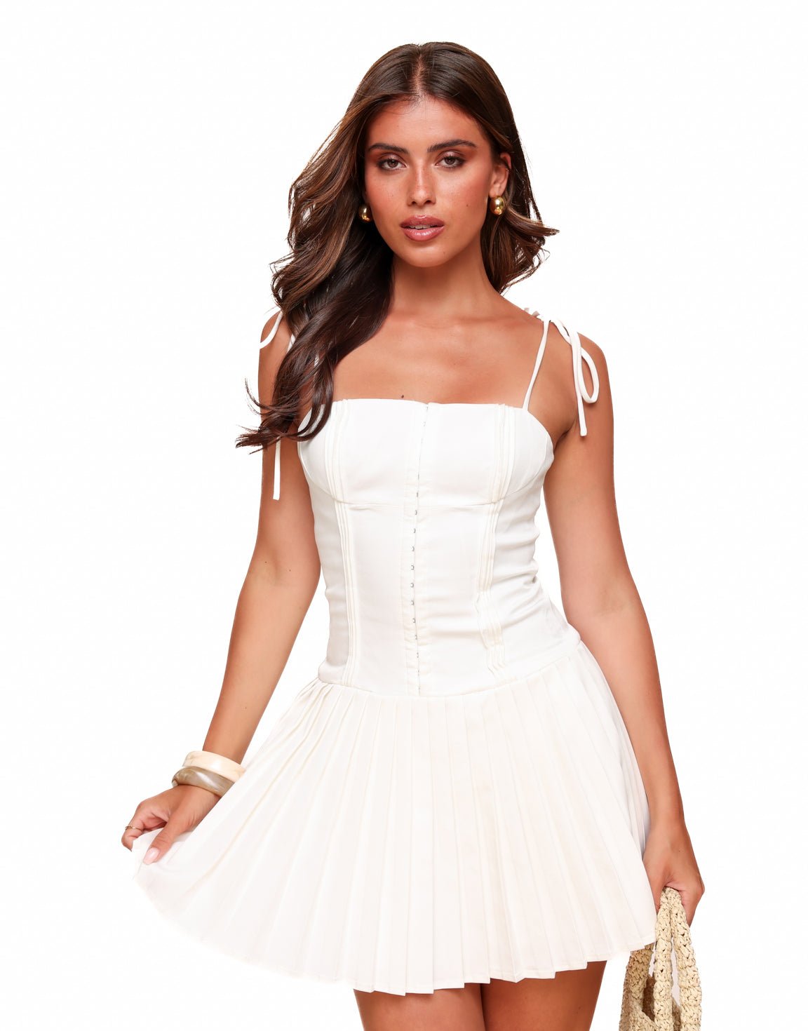 Soft Muse Pleated Mini Dress