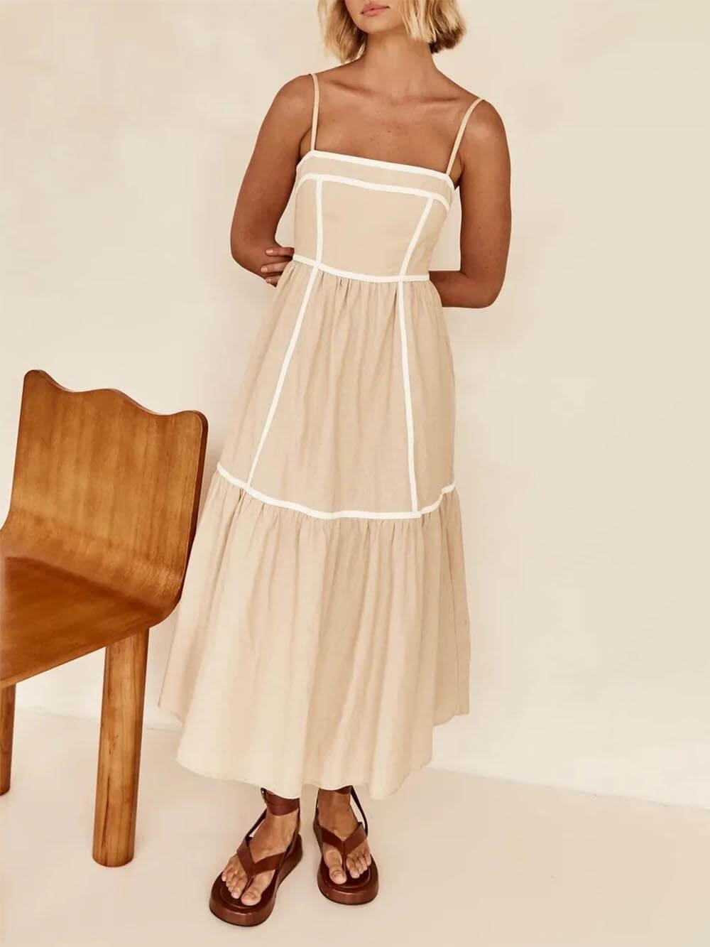 Althea Contrast Midi Dress