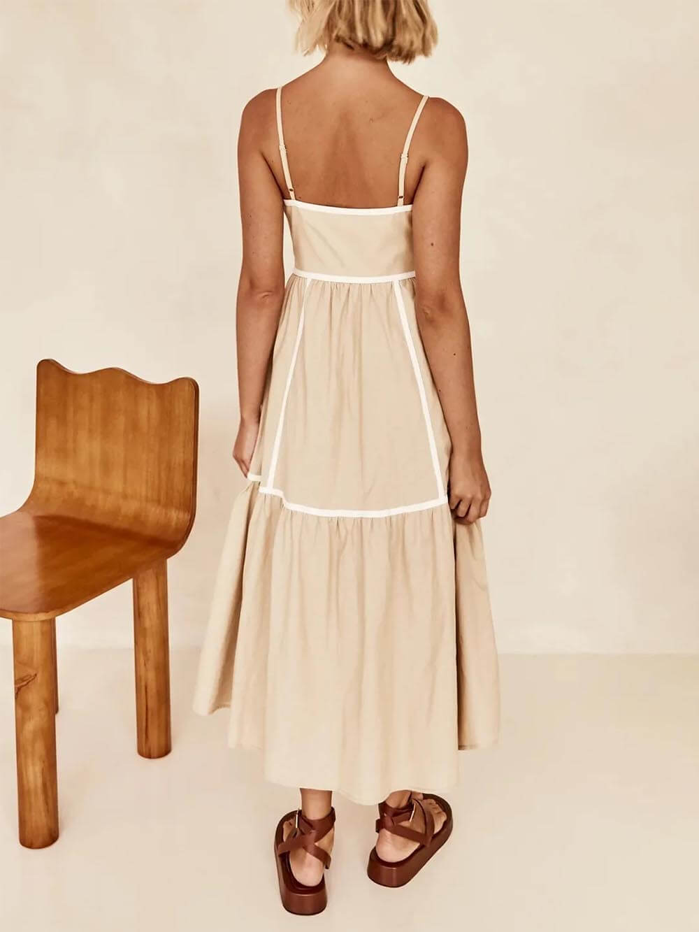 Althea Contrast Midi Dress