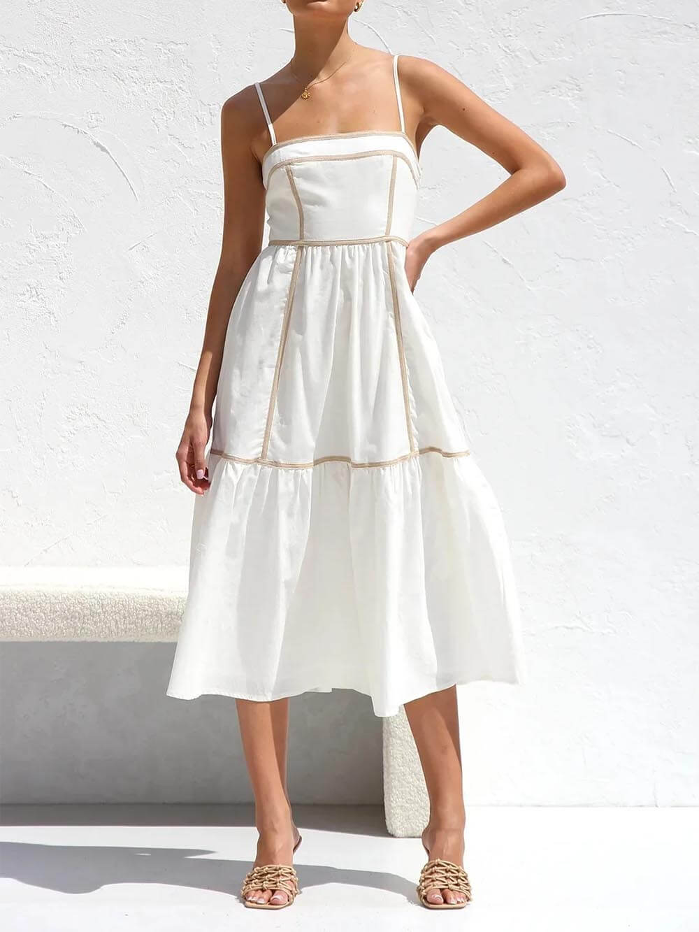 Althea Contrast Midi Dress