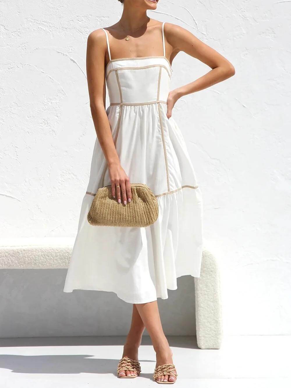 Althea Contrast Midi Dress