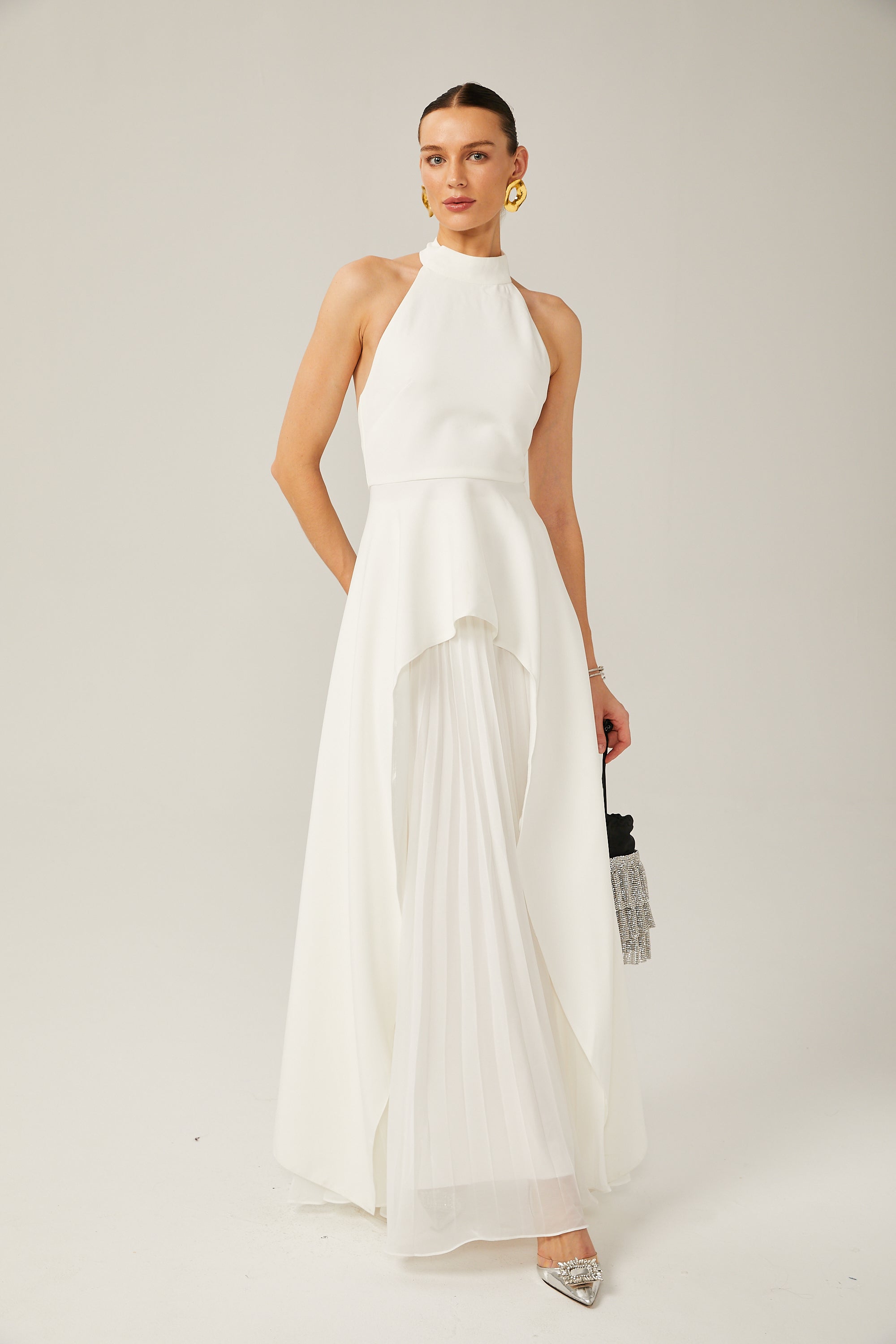 Ines Halterneck Layered Maxi Dress