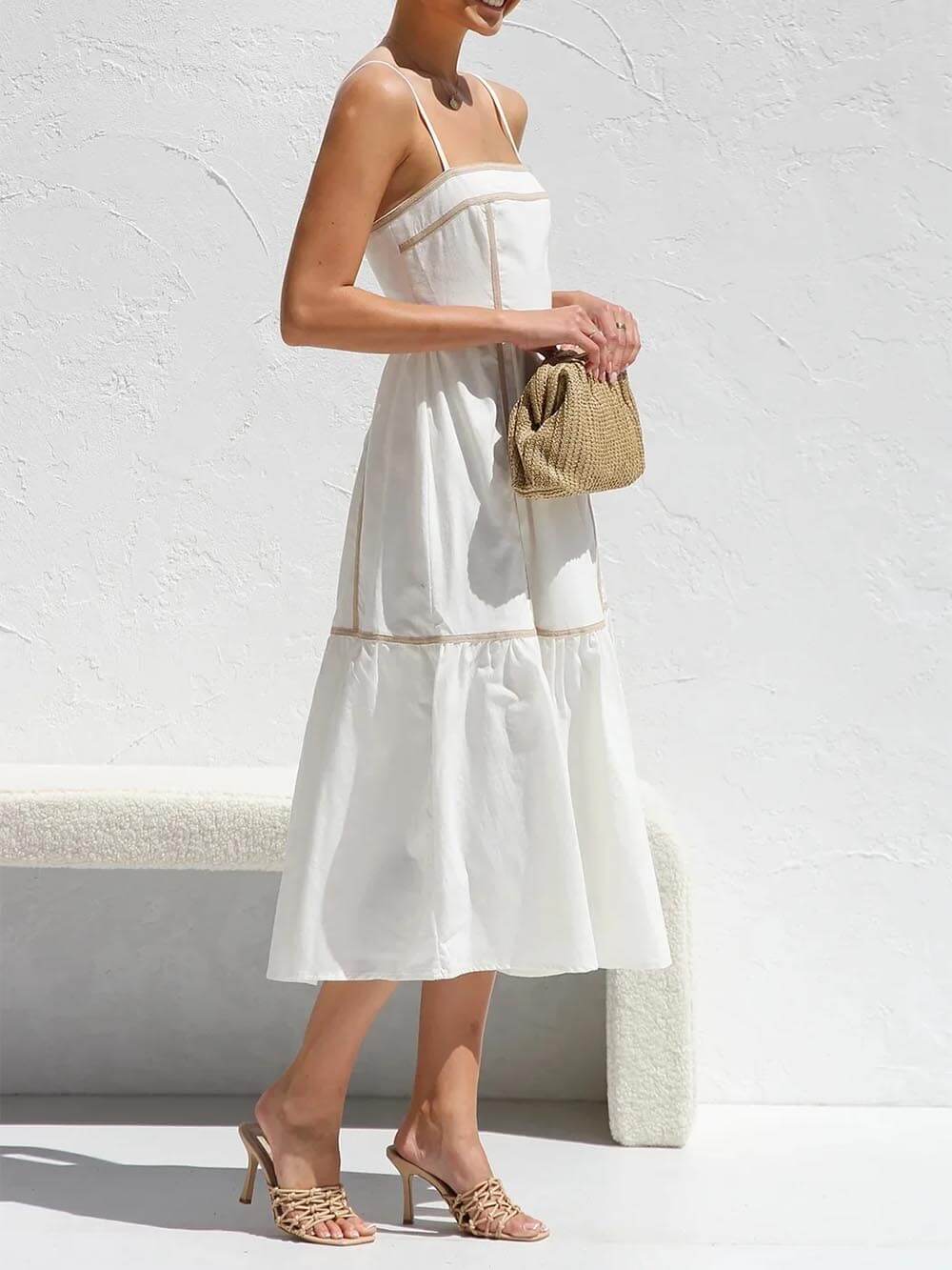 Althea Contrast Midi Dress