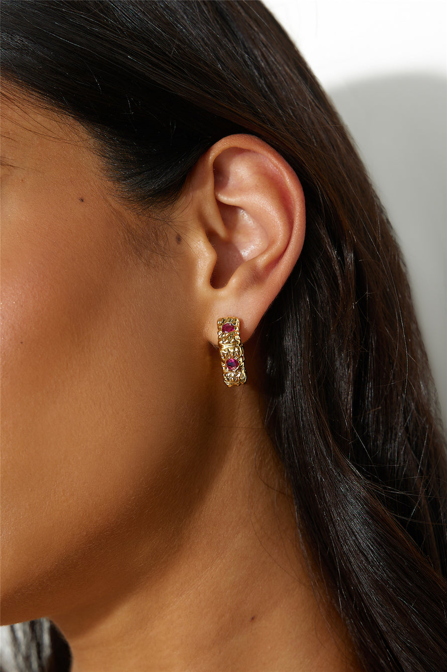 Aurora Gold Hoop Earrings 18K Gold Plated