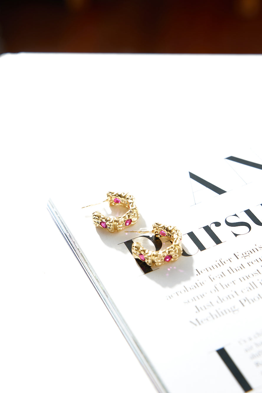 Aurora Gold Hoop Earrings 18K Gold Plated