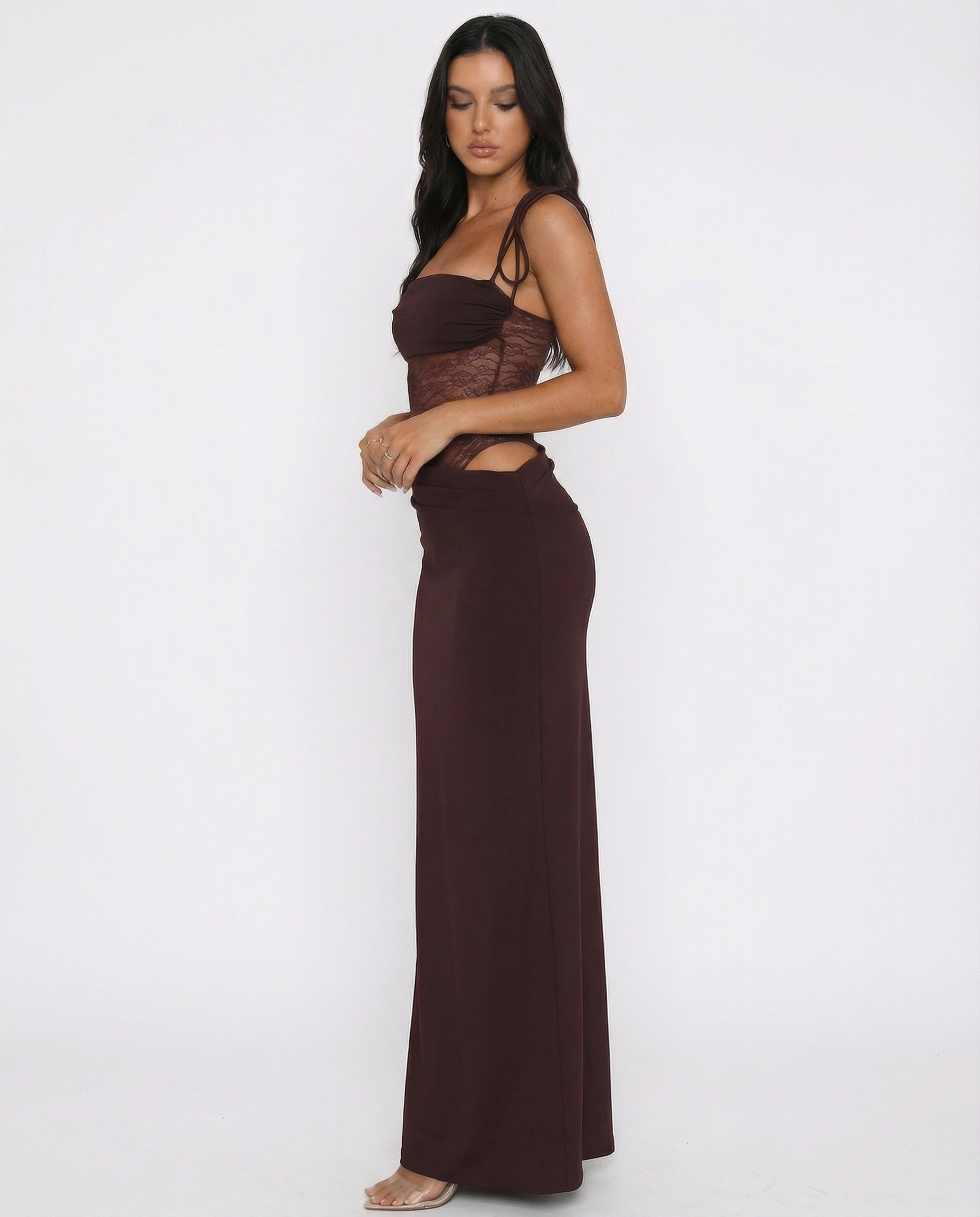 Lace Panel Maxi Dress