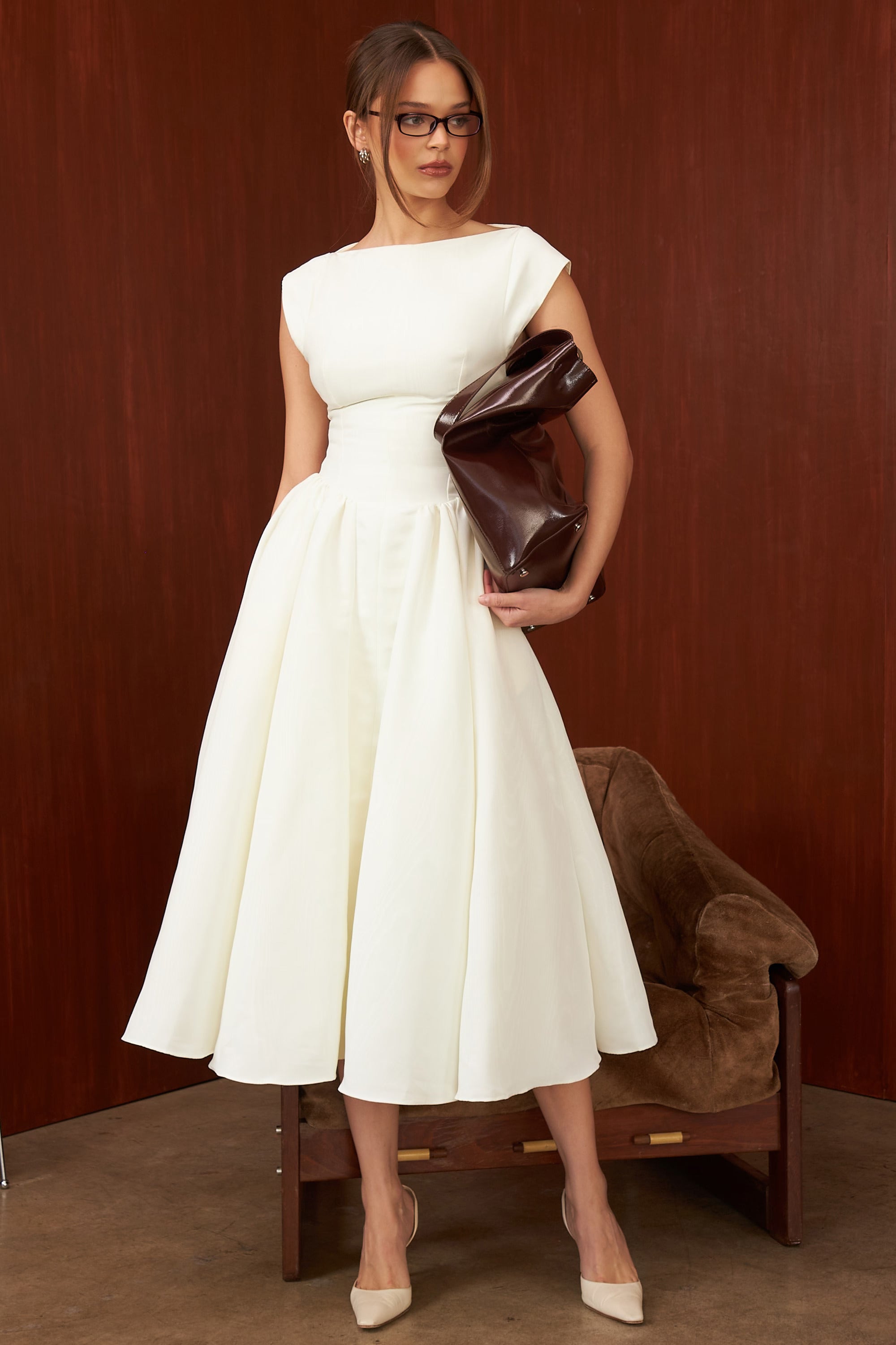 Cassiane Midi Dress - Ivory
