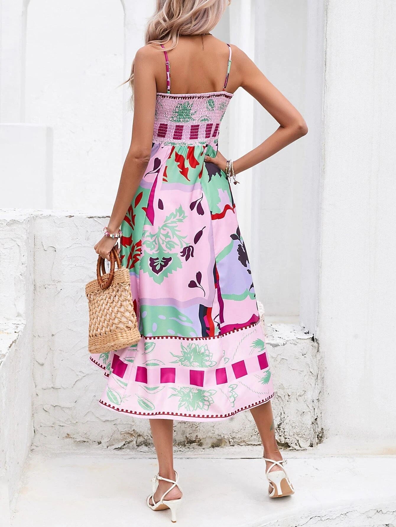 Calista Patchwork Midi Dress
