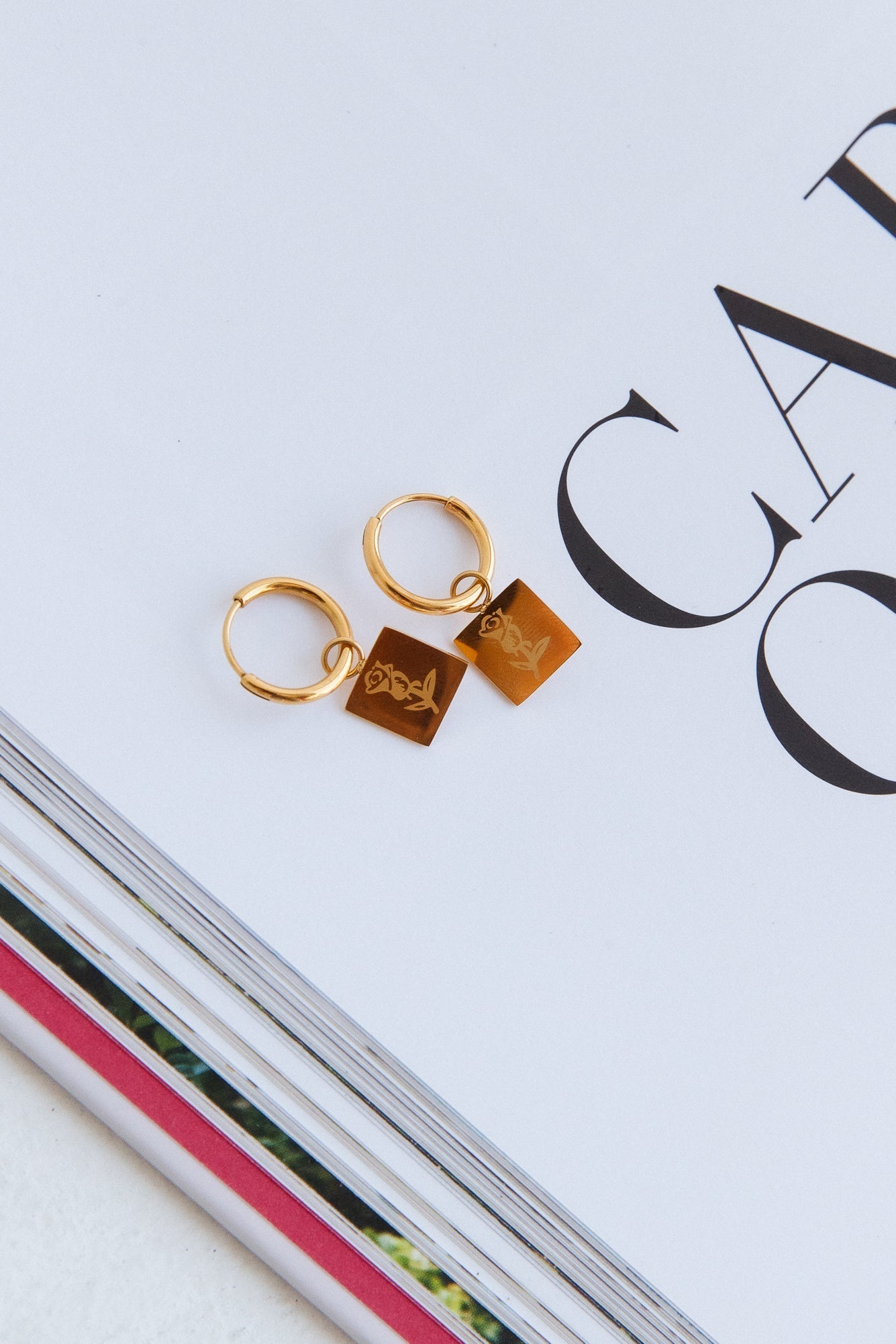 Virelle Crimson Heart Earrings 18K Gold Plated