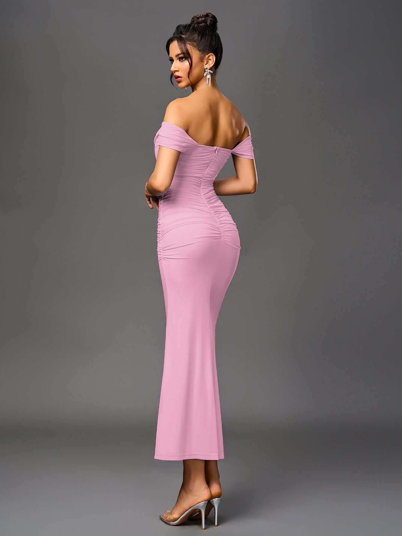 Alina Off-Shoulder Ruched Bodycon Dress
