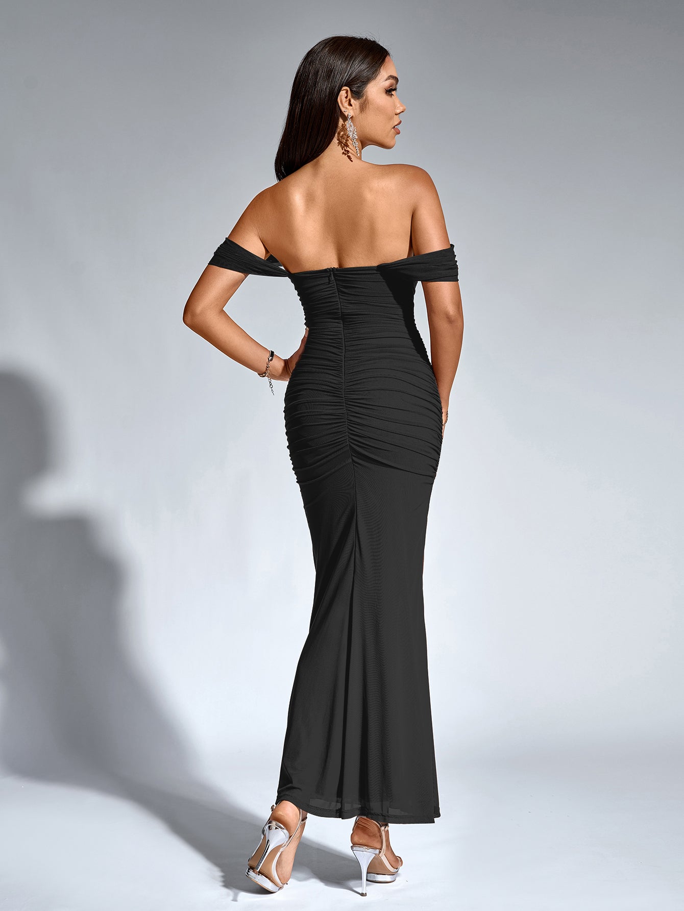 Alina Off-Shoulder Ruched Bodycon Dress