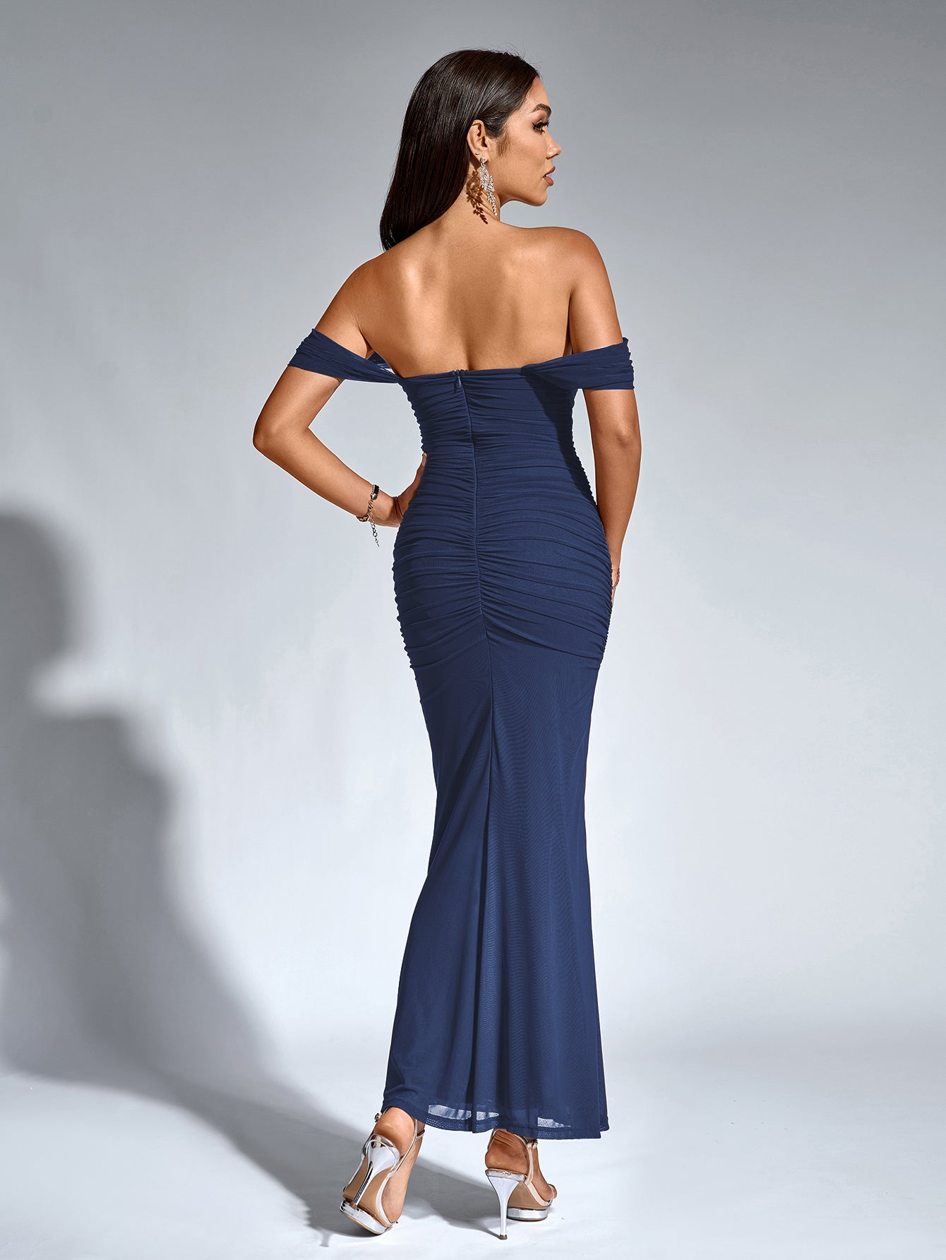 Alina Off-Shoulder Ruched Bodycon Dress