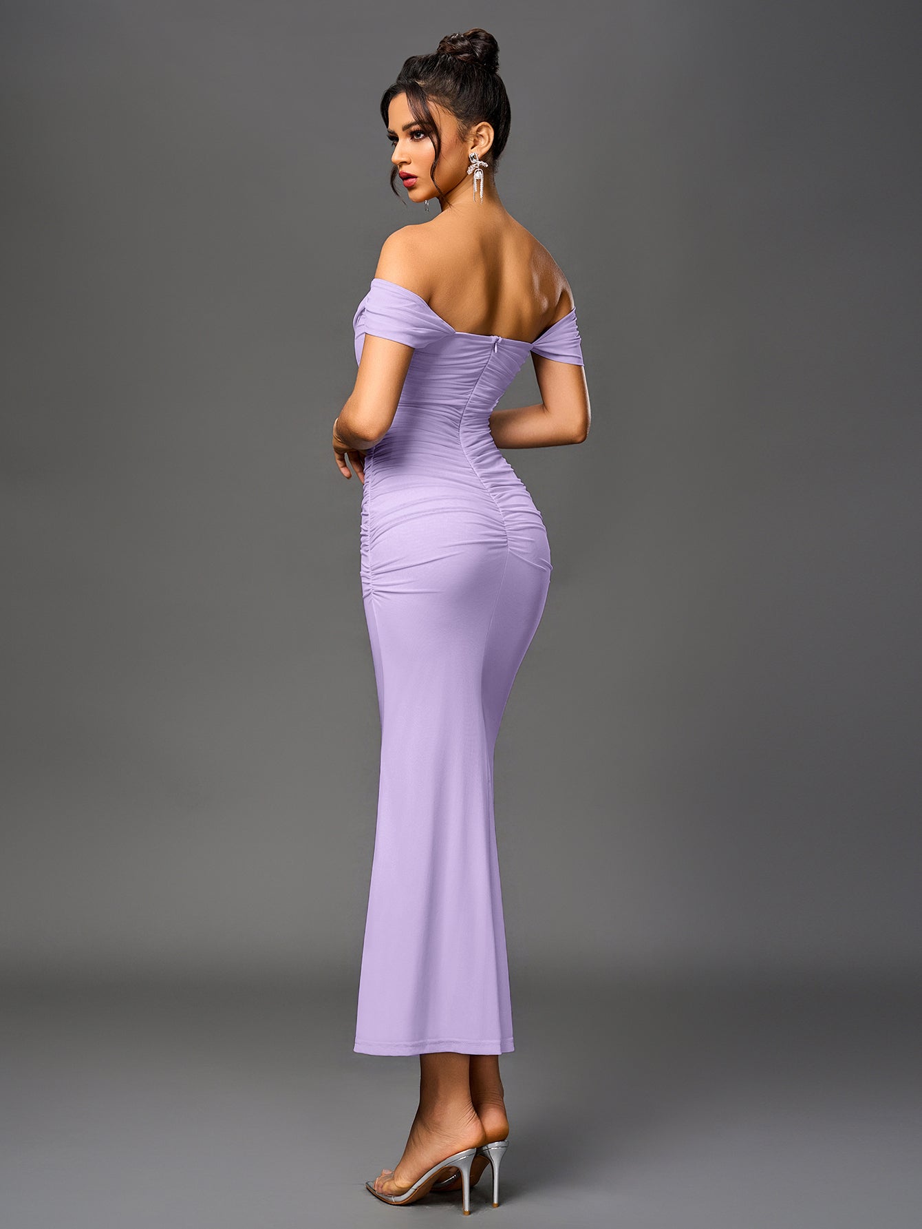 Alina Off-Shoulder Ruched Bodycon Dress