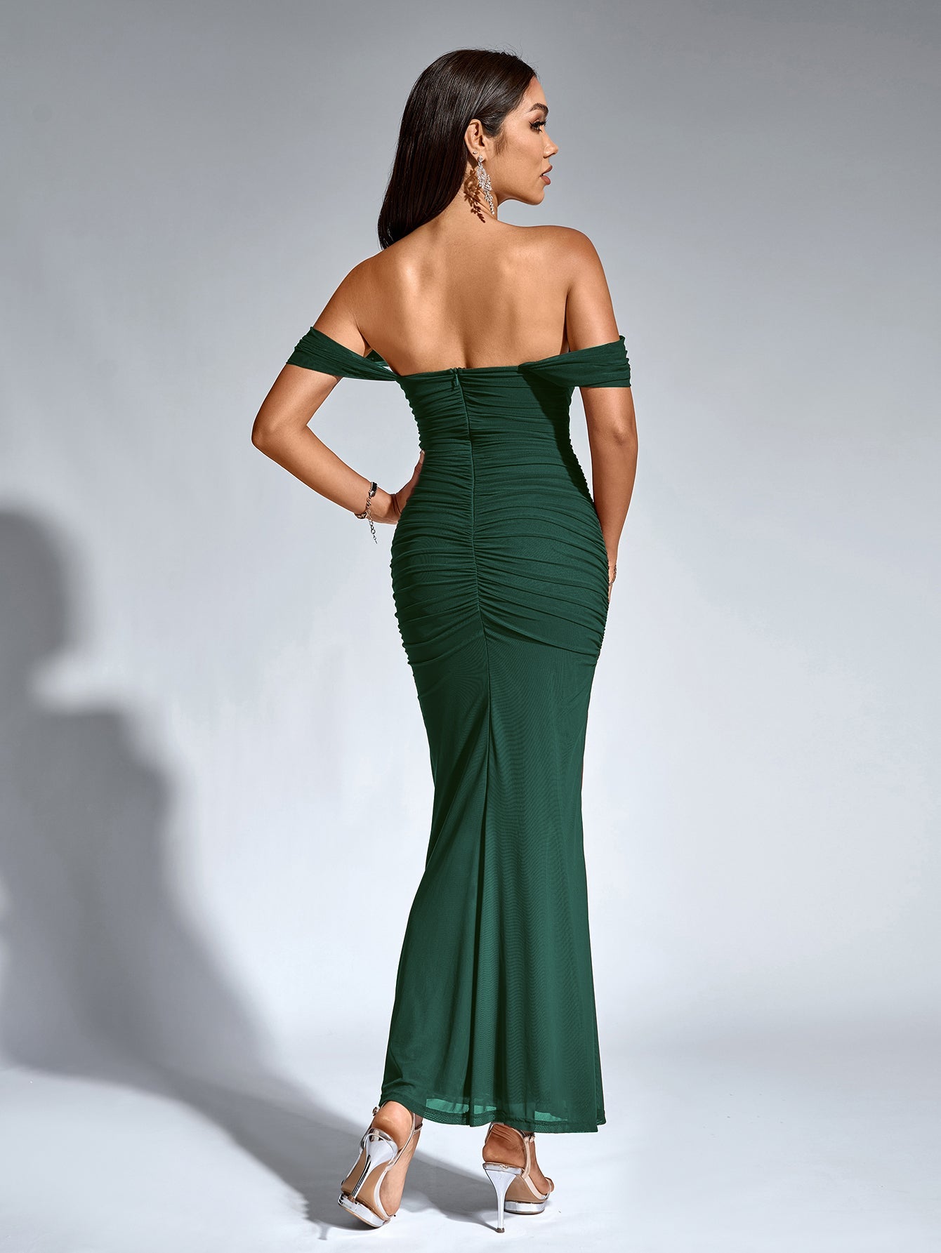 Alina Off-Shoulder Ruched Bodycon Dress