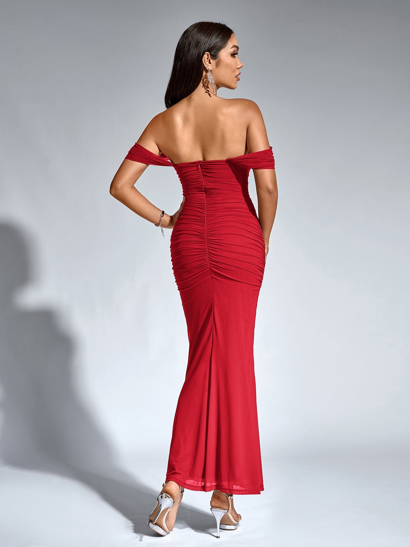 Alina Off-Shoulder Ruched Bodycon Dress