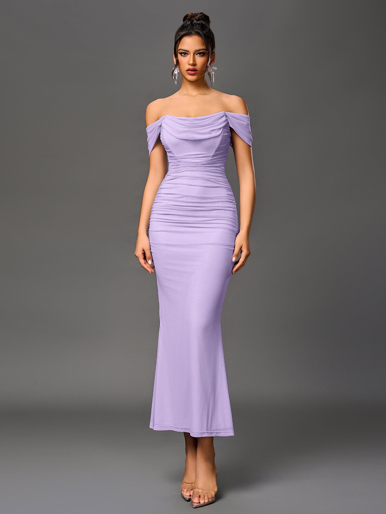 Alina Off-Shoulder Ruched Bodycon Dress