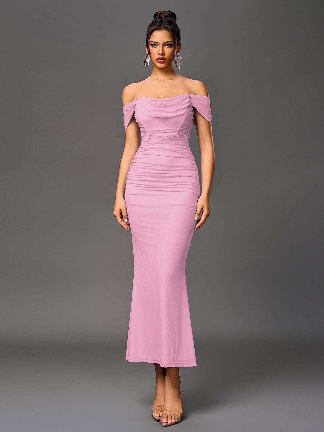 Alina Off-Shoulder Ruched Bodycon Dress