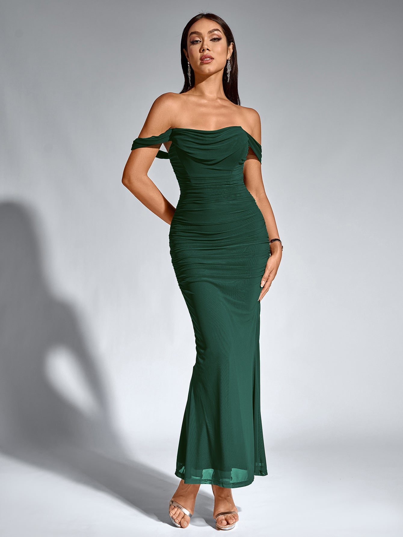 Alina Off-Shoulder Ruched Bodycon Dress