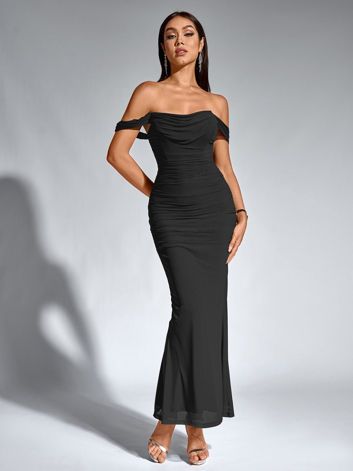 Alina Off-Shoulder Ruched Bodycon Dress