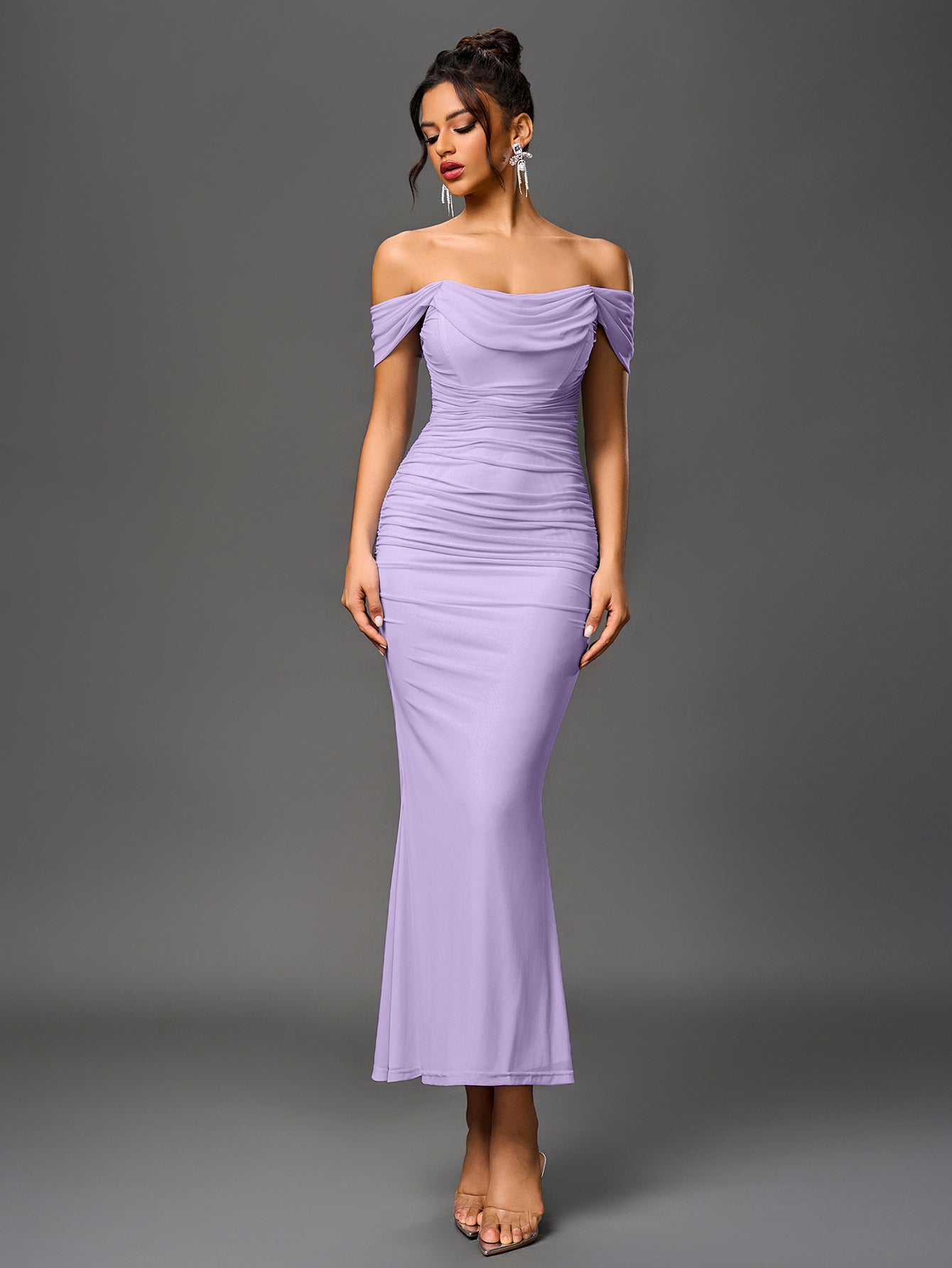 Alina Off-Shoulder Ruched Bodycon Dress