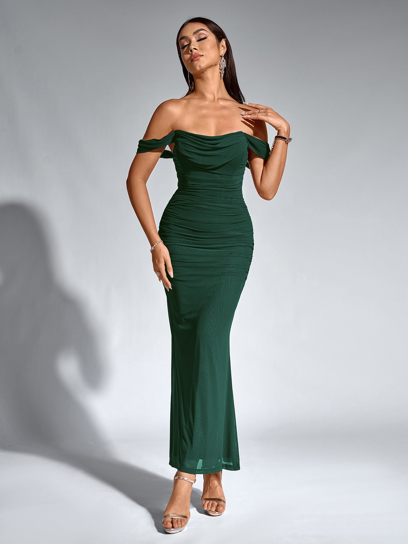 Alina Off-Shoulder Ruched Bodycon Dress