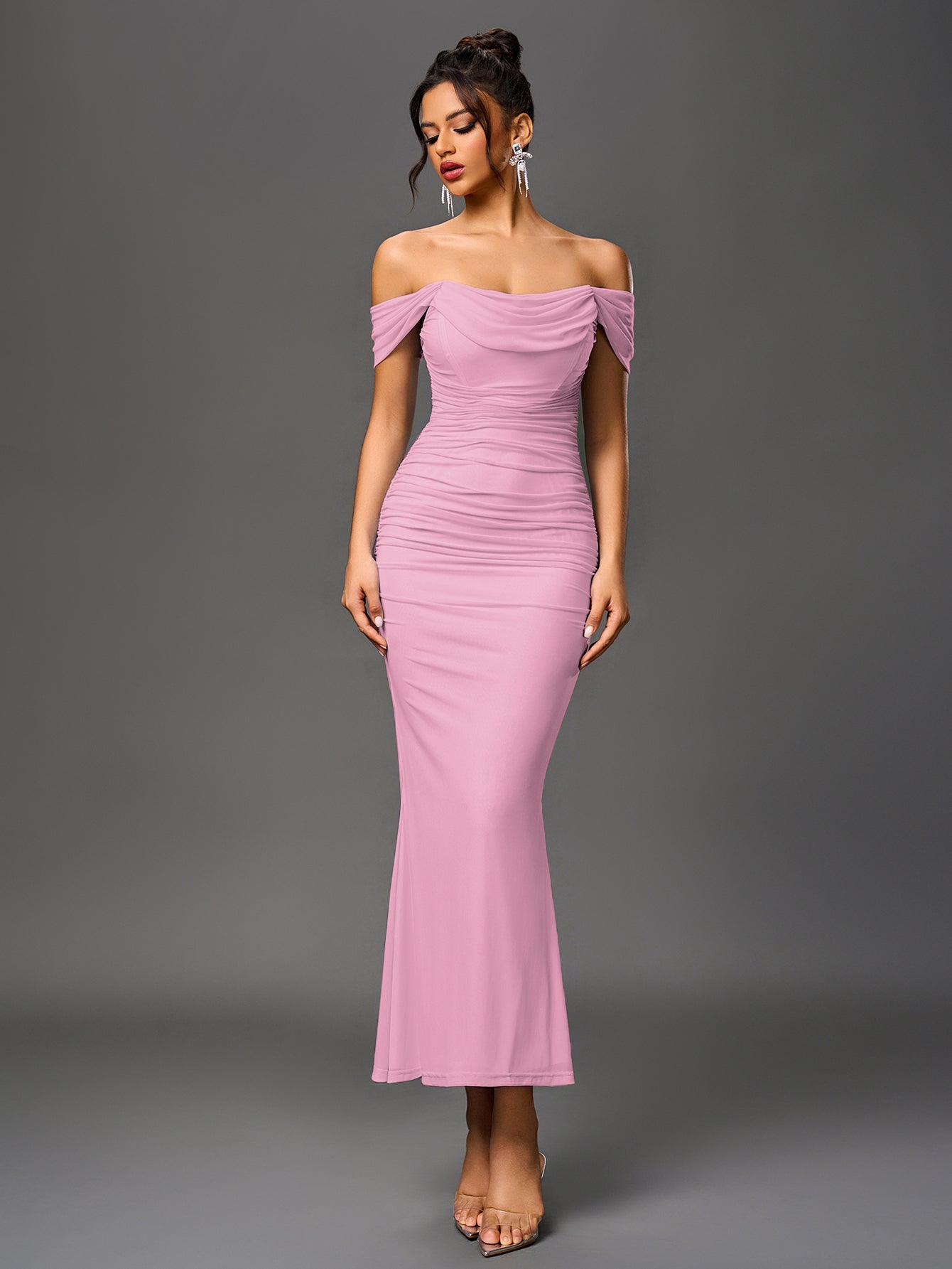 Alina Off-Shoulder Ruched Bodycon Dress