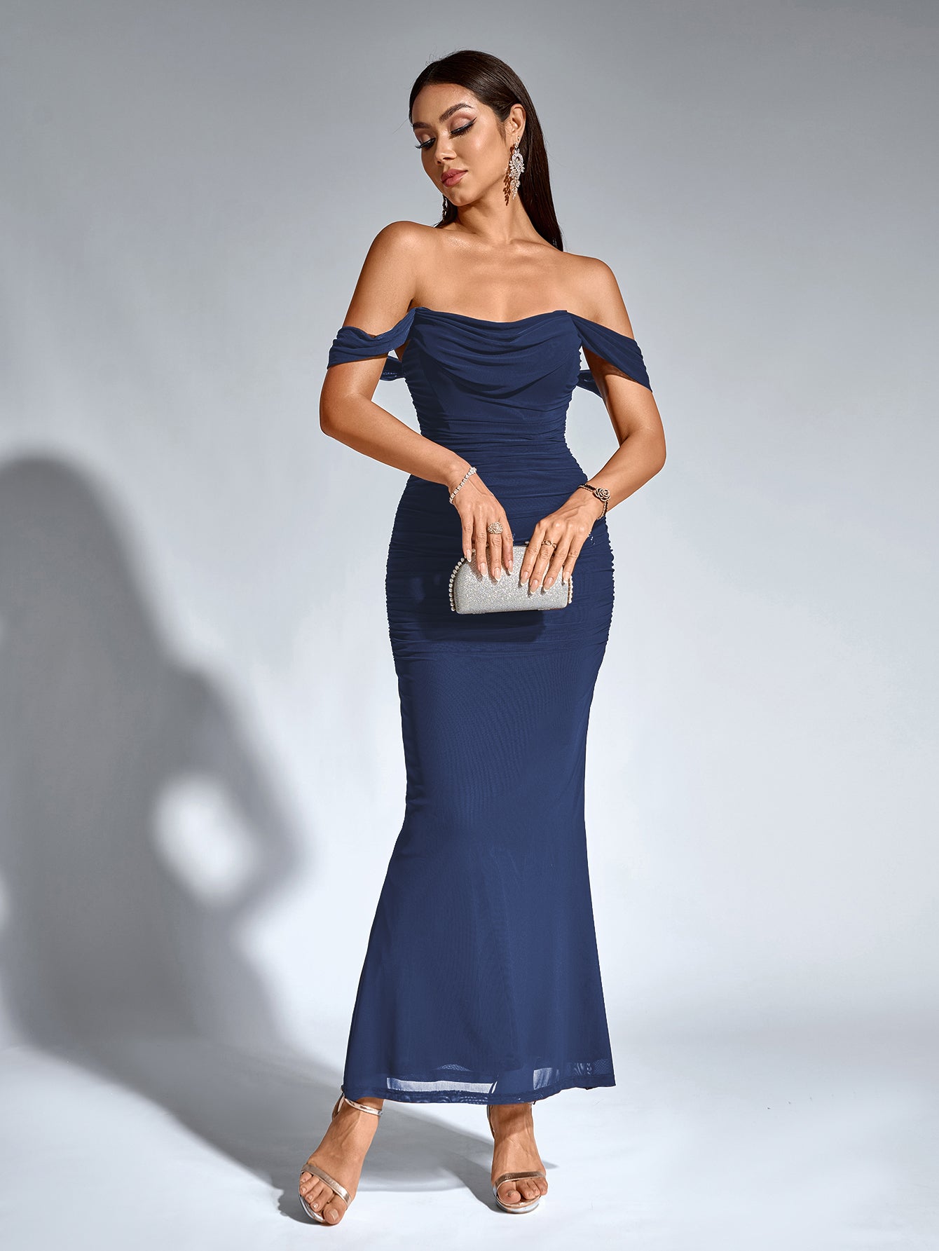 Alina Off-Shoulder Ruched Bodycon Dress