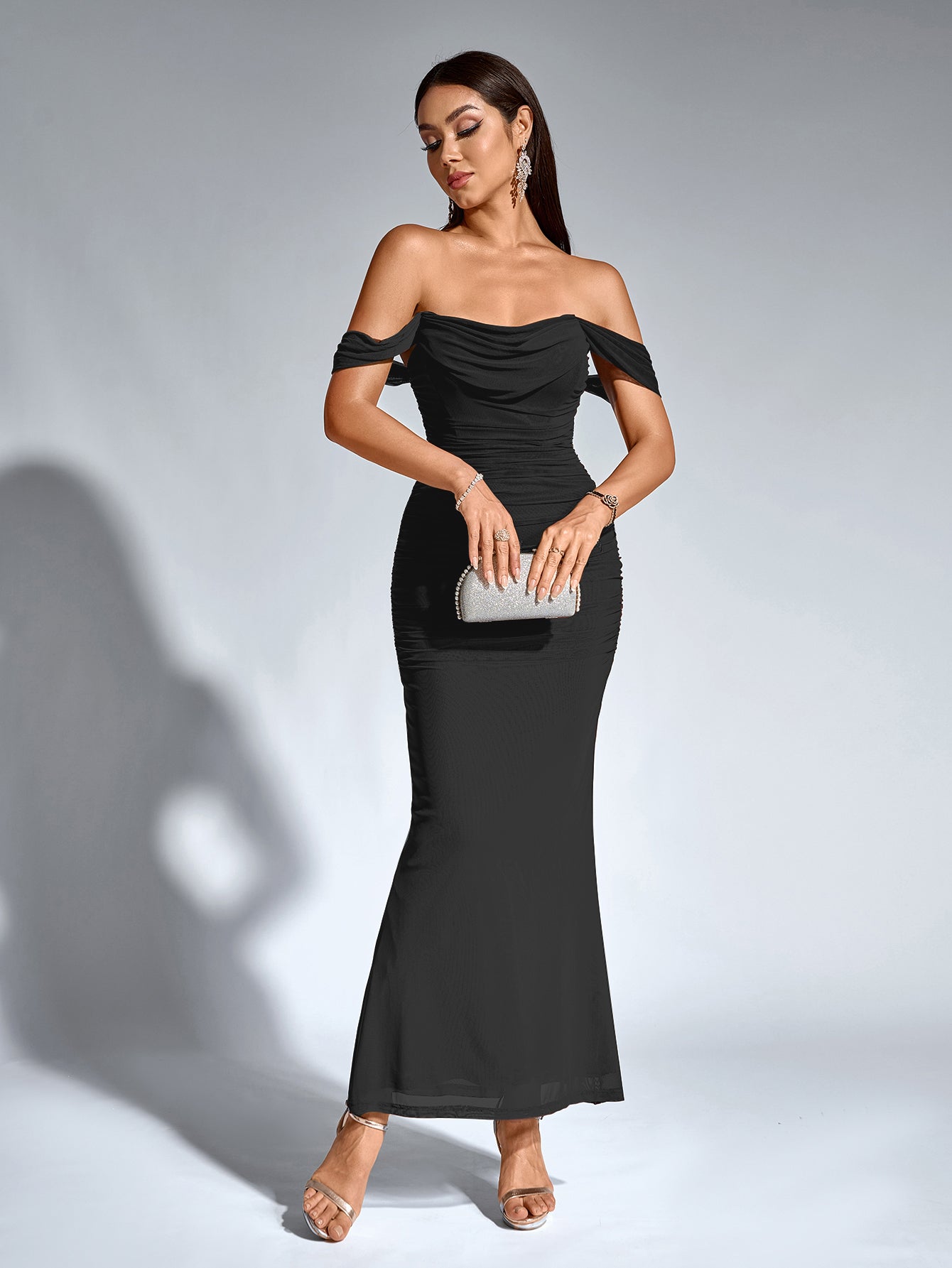 Alina Off-Shoulder Ruched Bodycon Dress