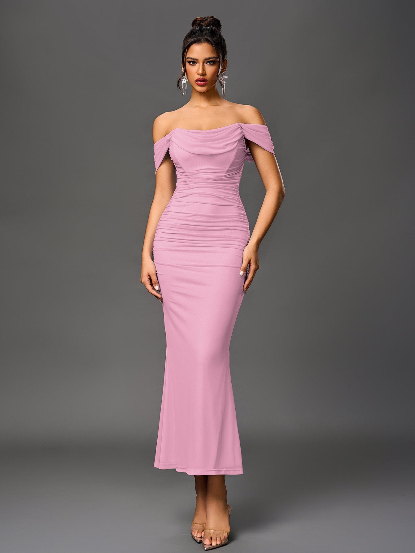 Alina Off-Shoulder Ruched Bodycon Dress