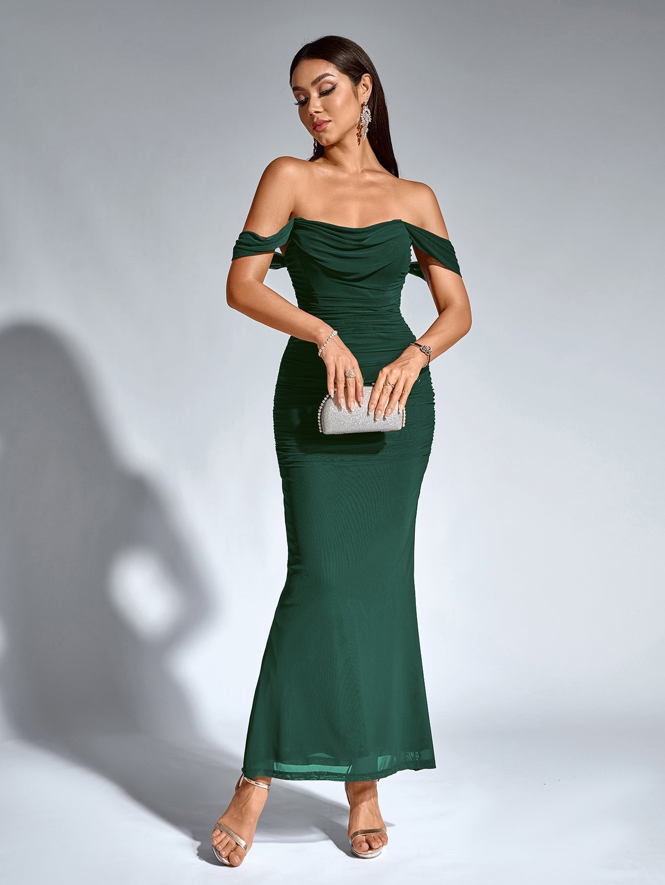 Alina Off-Shoulder Ruched Bodycon Dress