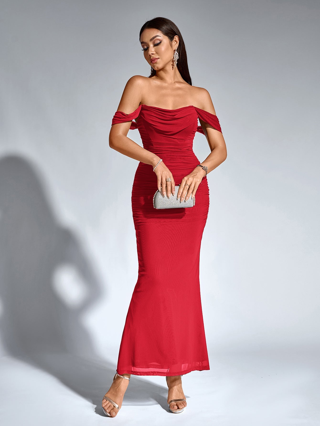 Alina Off-Shoulder Ruched Bodycon Dress