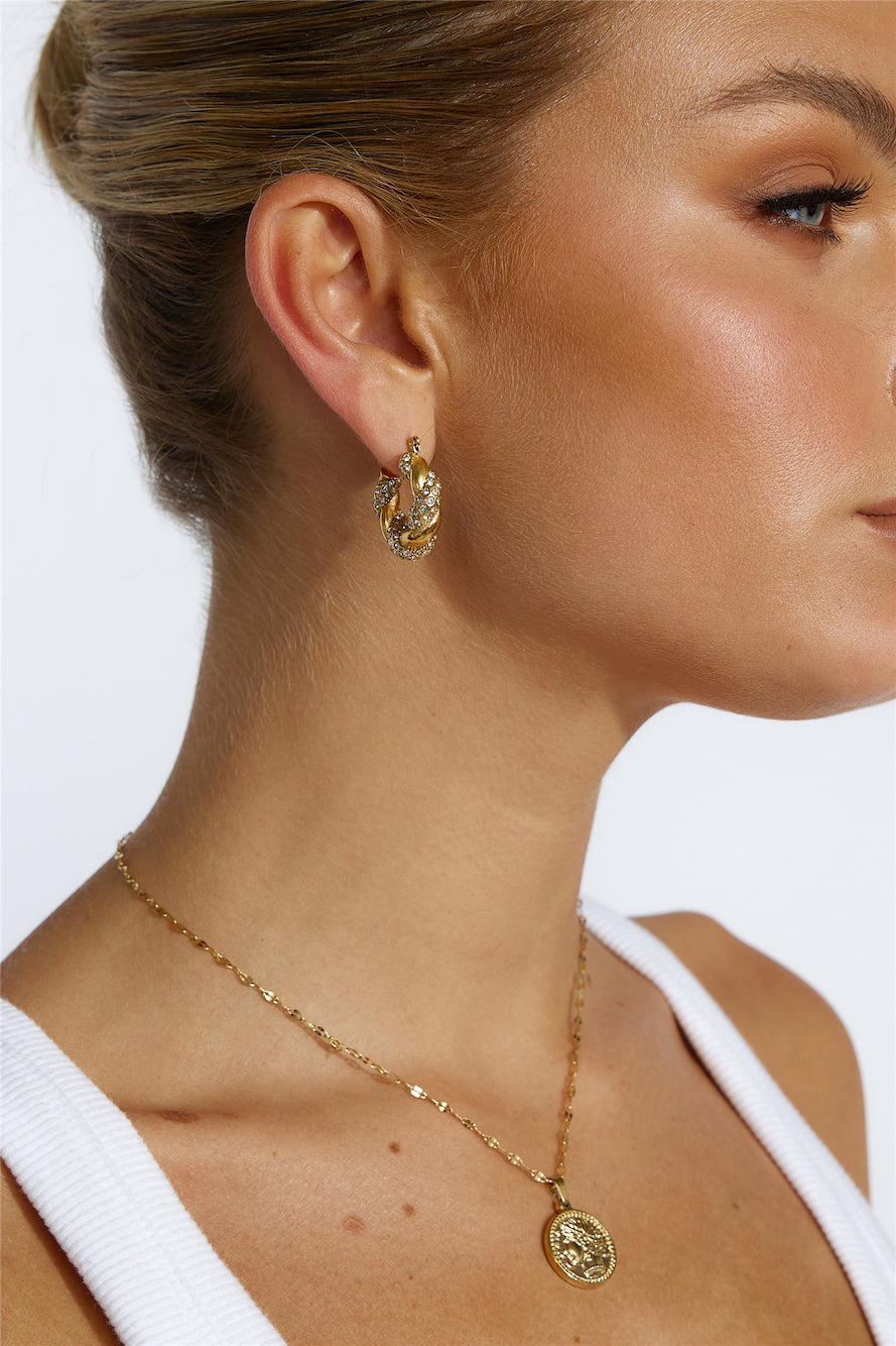 Selira Crystal Lover Earrings 18K Gold Plated