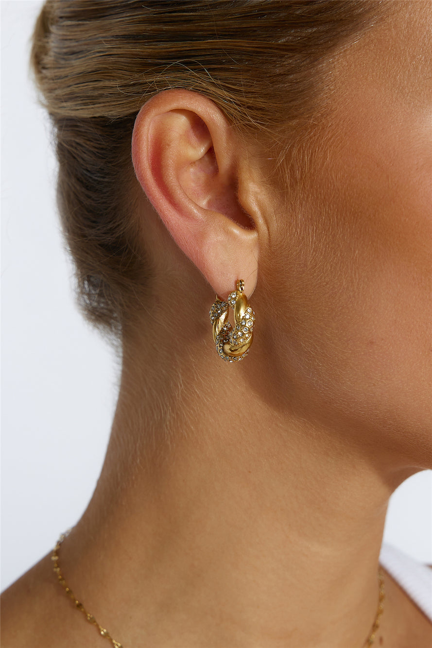 Selira Crystal Lover Earrings 18K Gold Plated