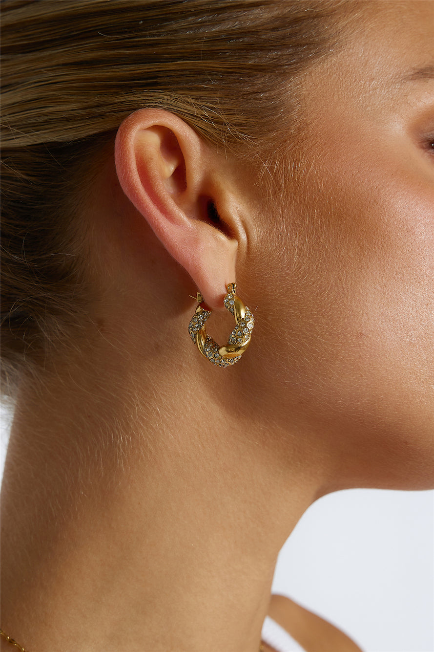 Selira Crystal Lover Earrings 18K Gold Plated
