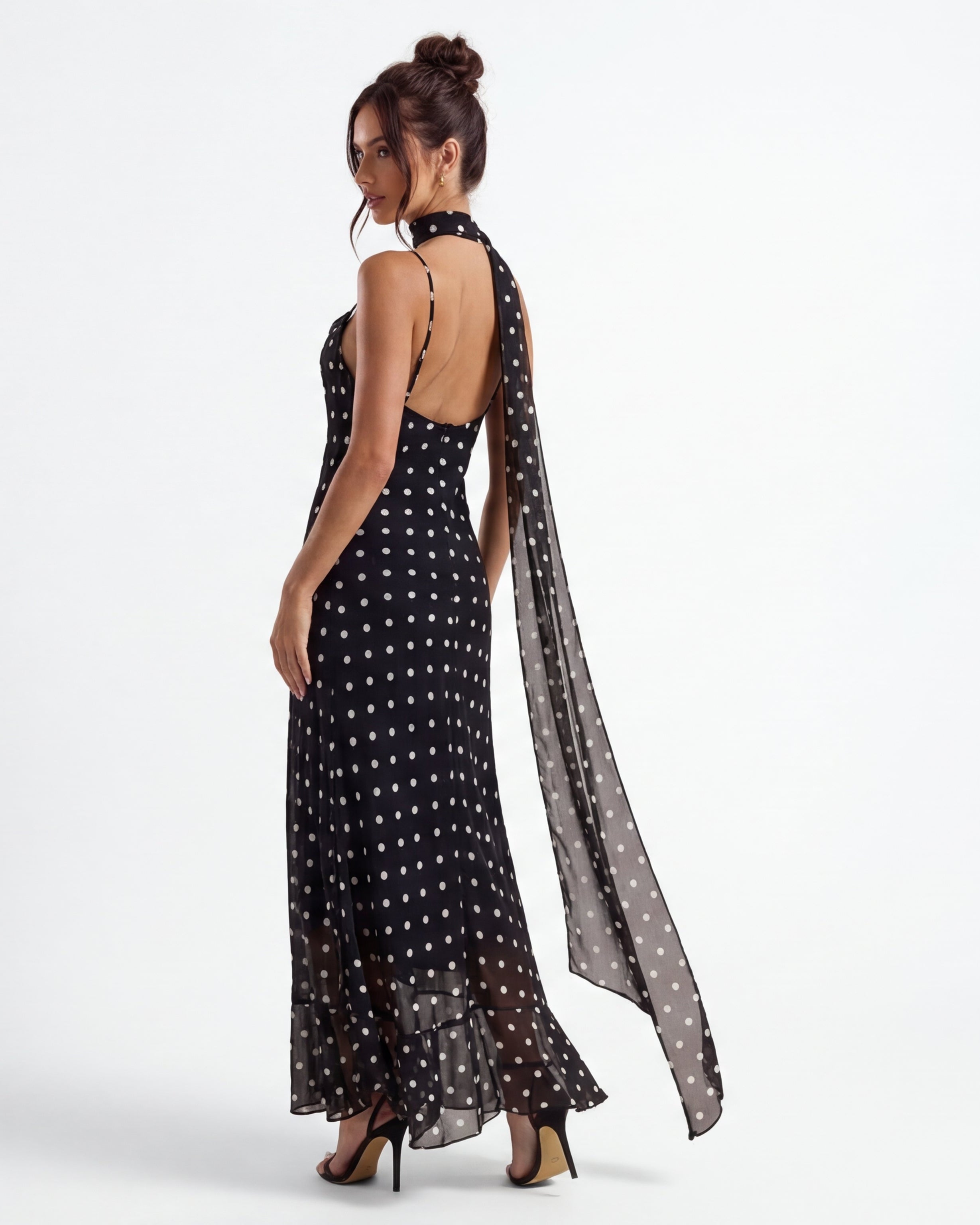 Noir Polka Maxi Dress