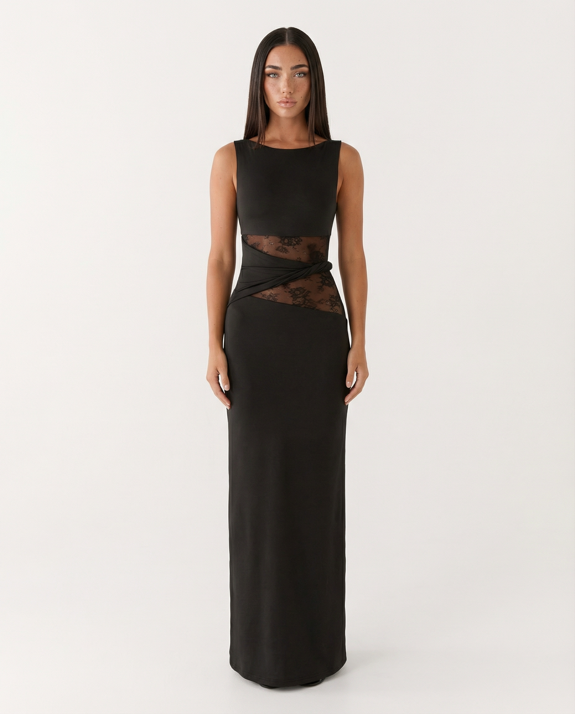 Lace Illusion Maxi Dress