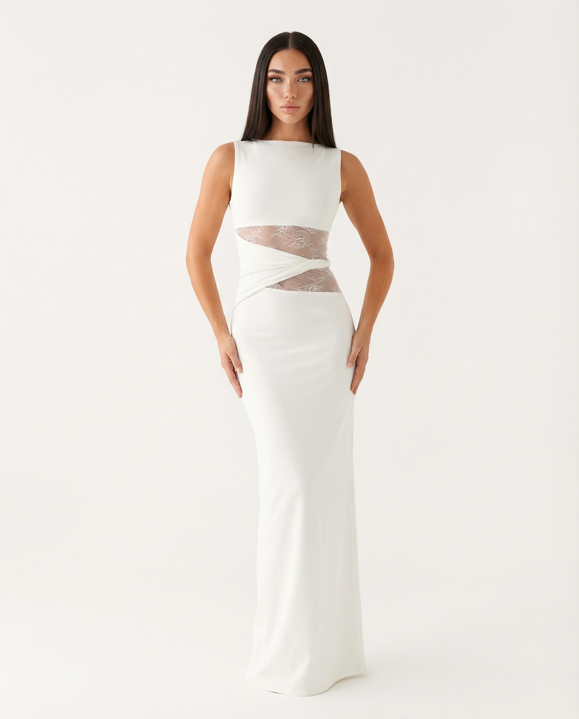 Lace Illusion Maxi Dress