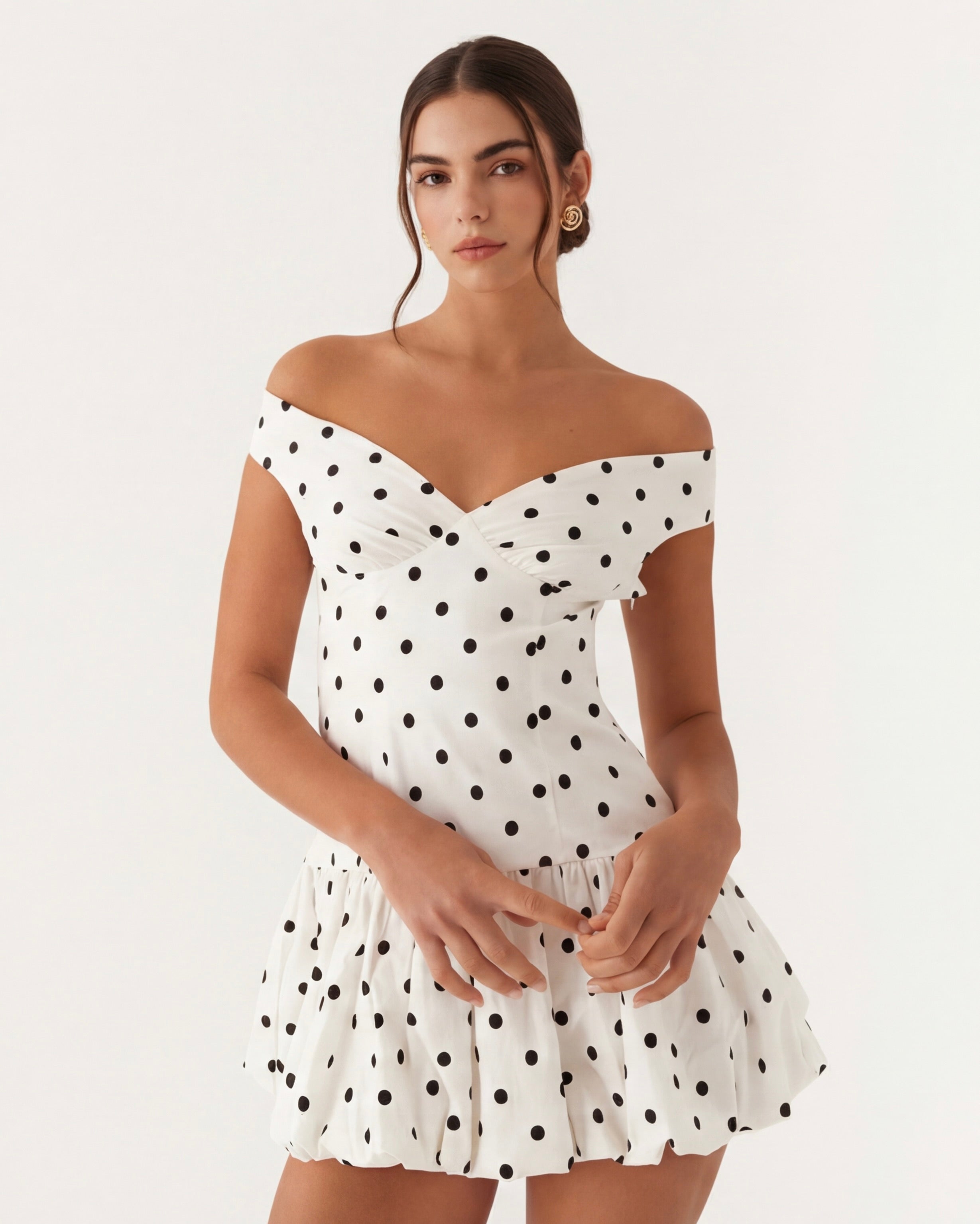 Sweetheart Polka Mini Dress